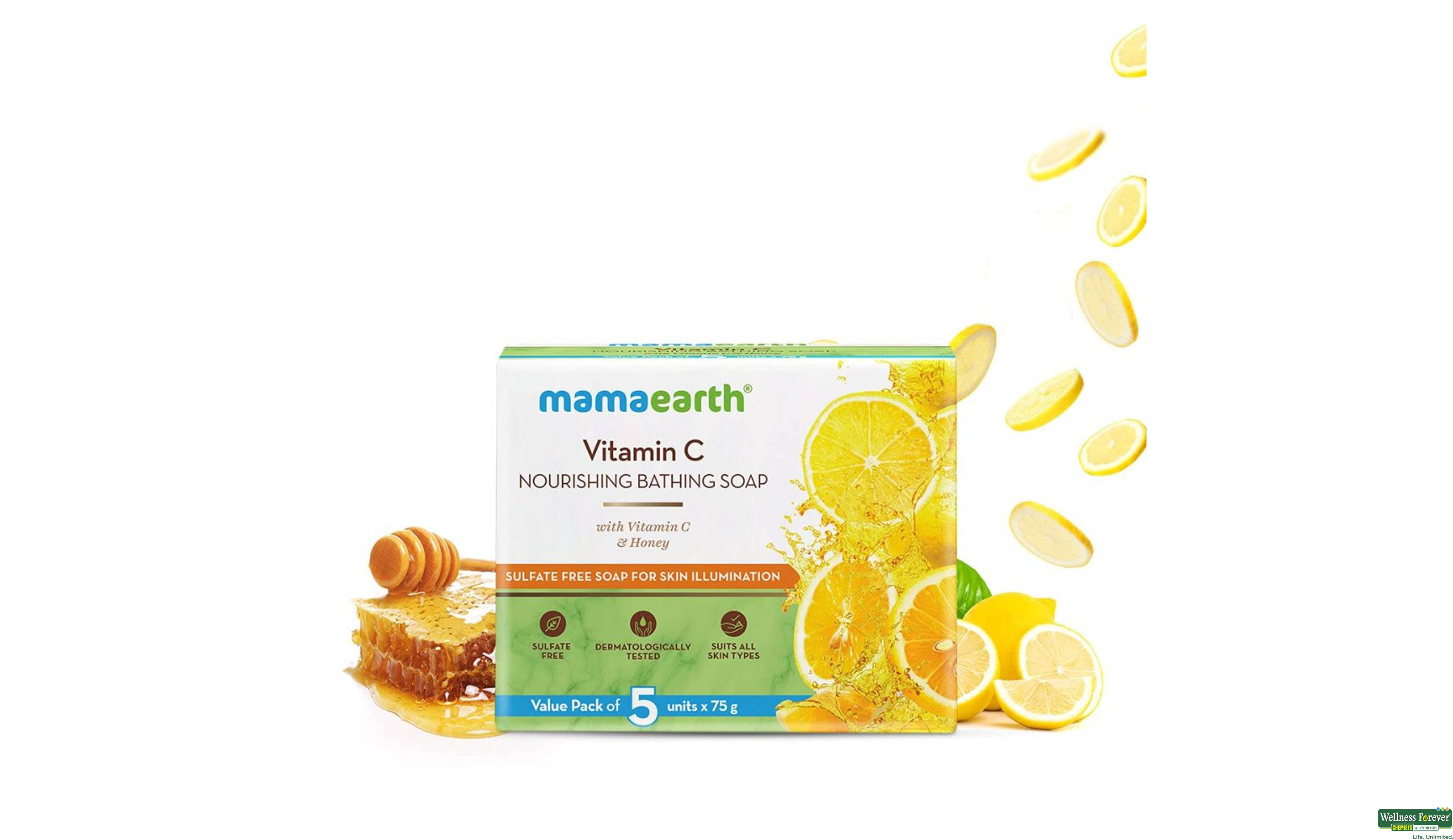 MAMAEARTH VITAMIN C BATHING SOAP 75GM- 2, 75GM, 