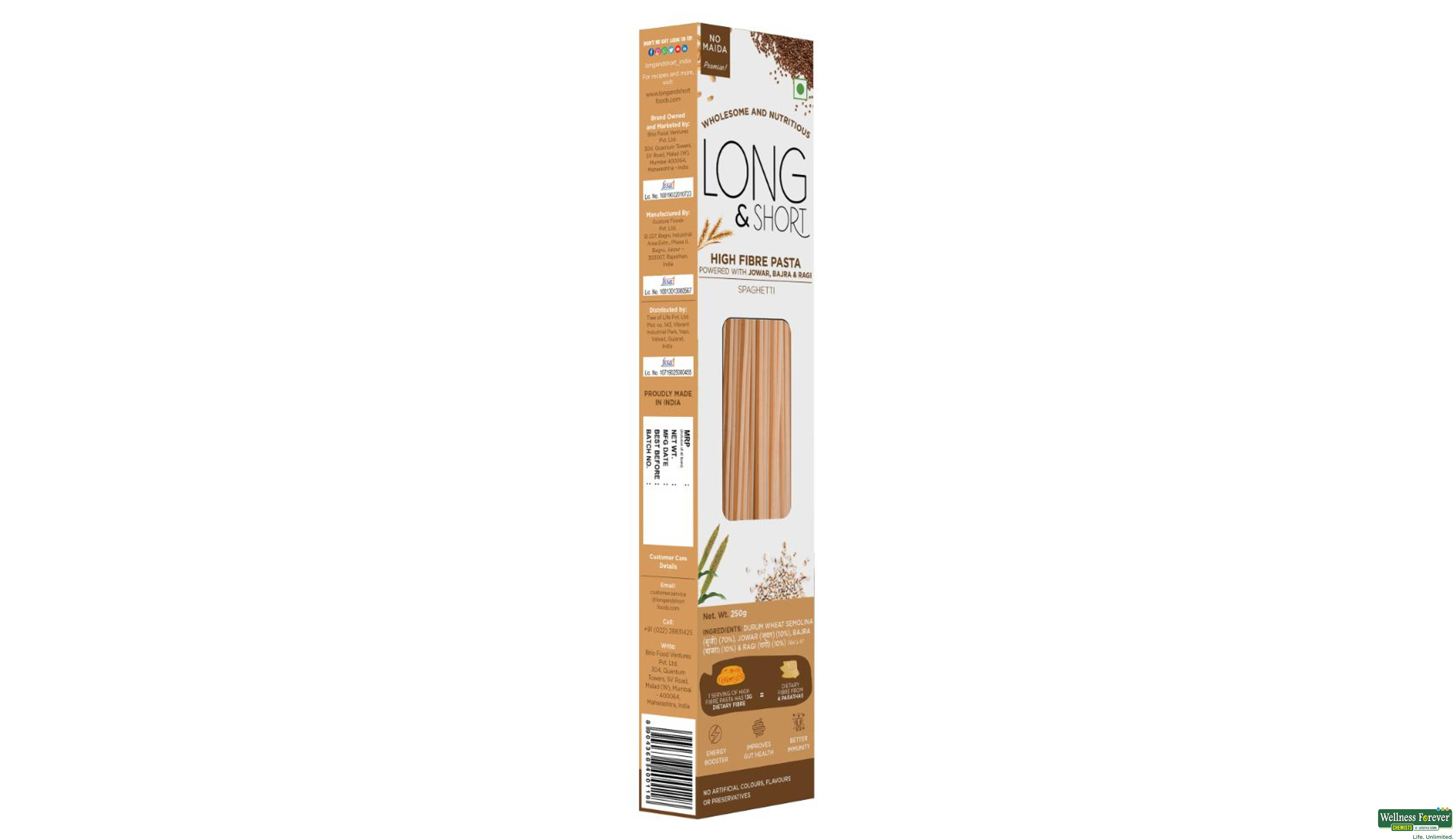 LONG N SHORT PASTA MLTIGRN SPAGHETI 250G- 2, 250GM, 