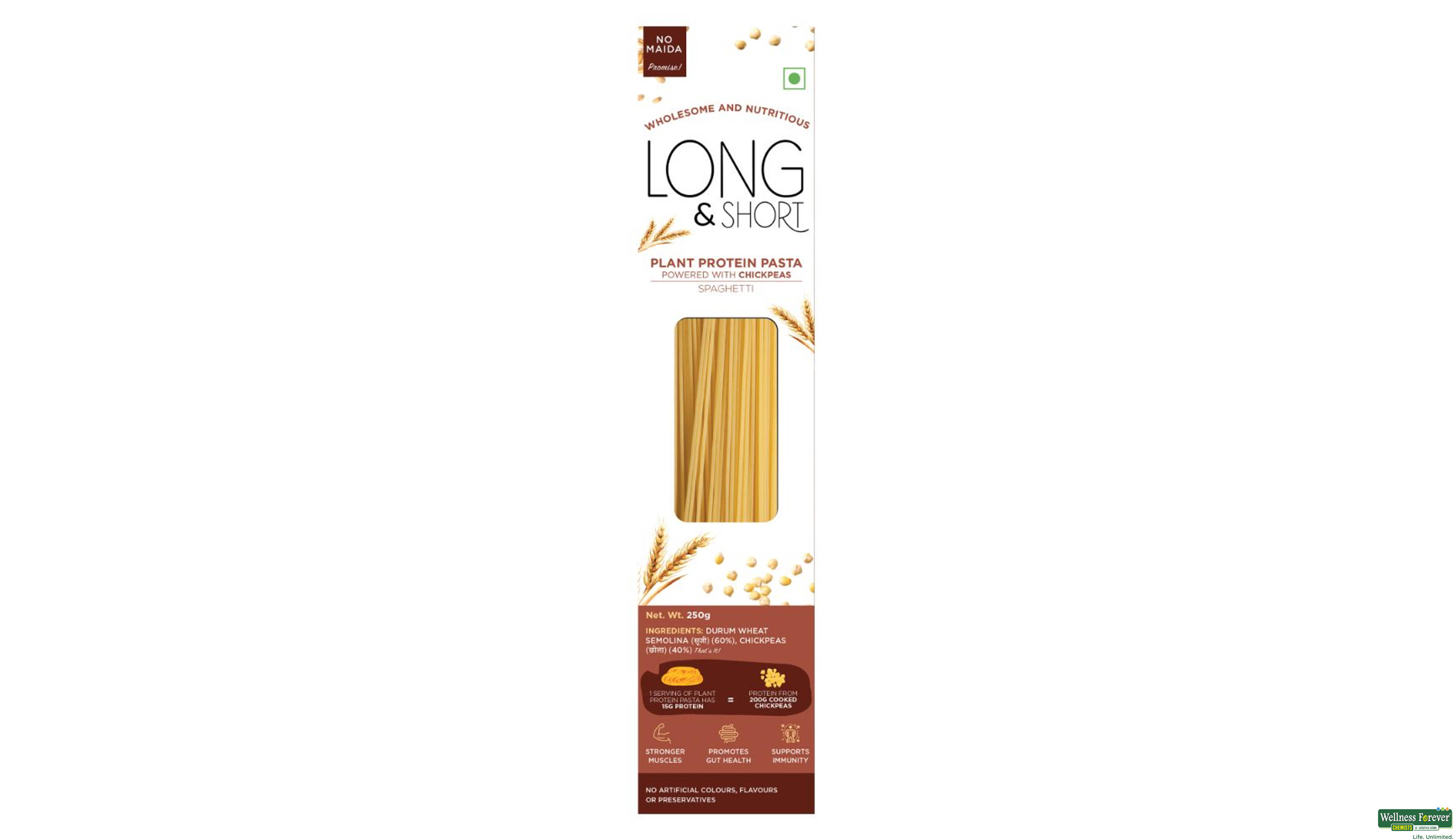 LONG N SHORT PASTA CHICKPEA SPAGHTI 250G- 1, 250GM, 