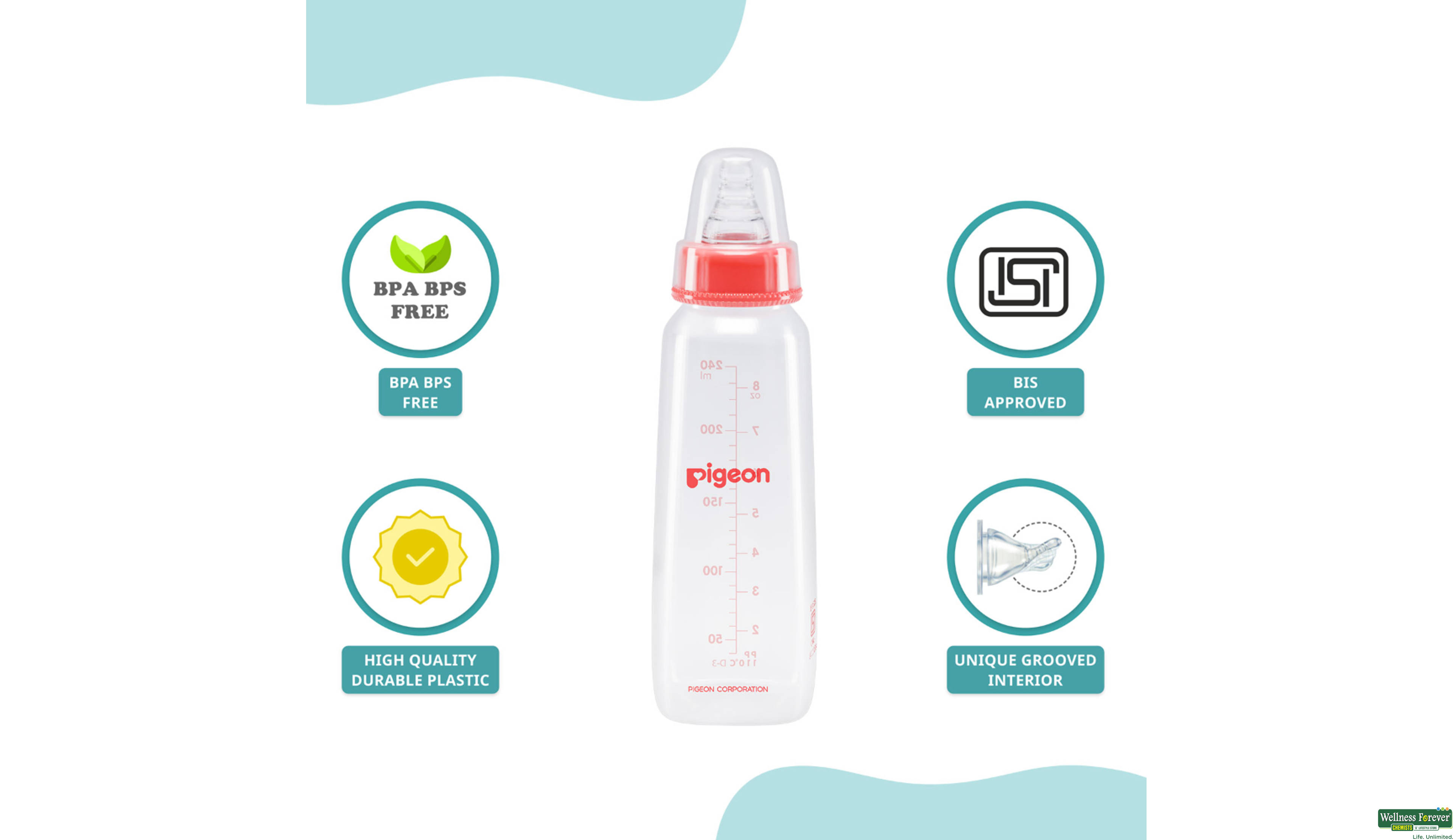 PIGEON FEEDING BOTTLE 240ML- 3, 240ML, null