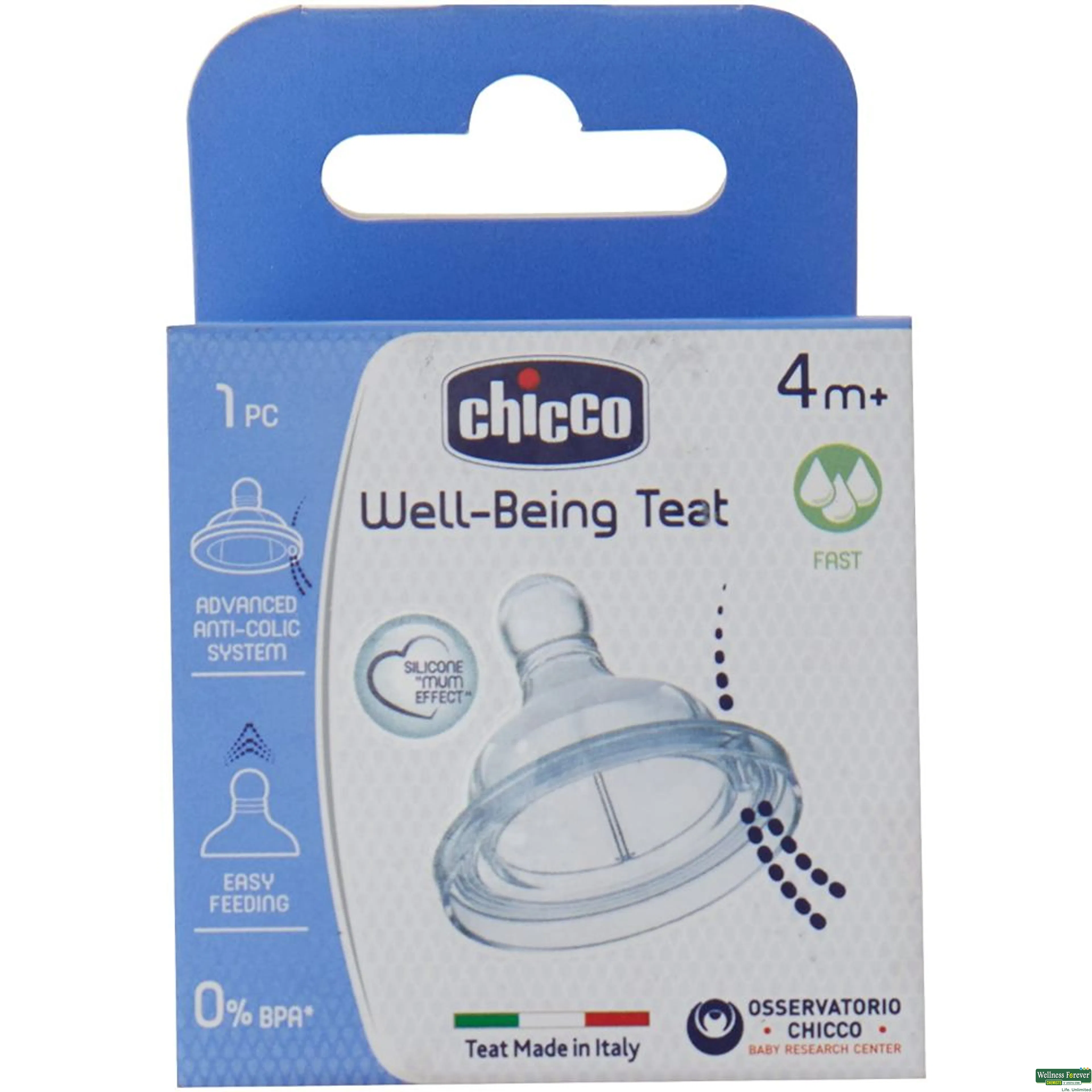 CHICCO PHYSIO TEAT 0+M NEPPLE 1PC-image