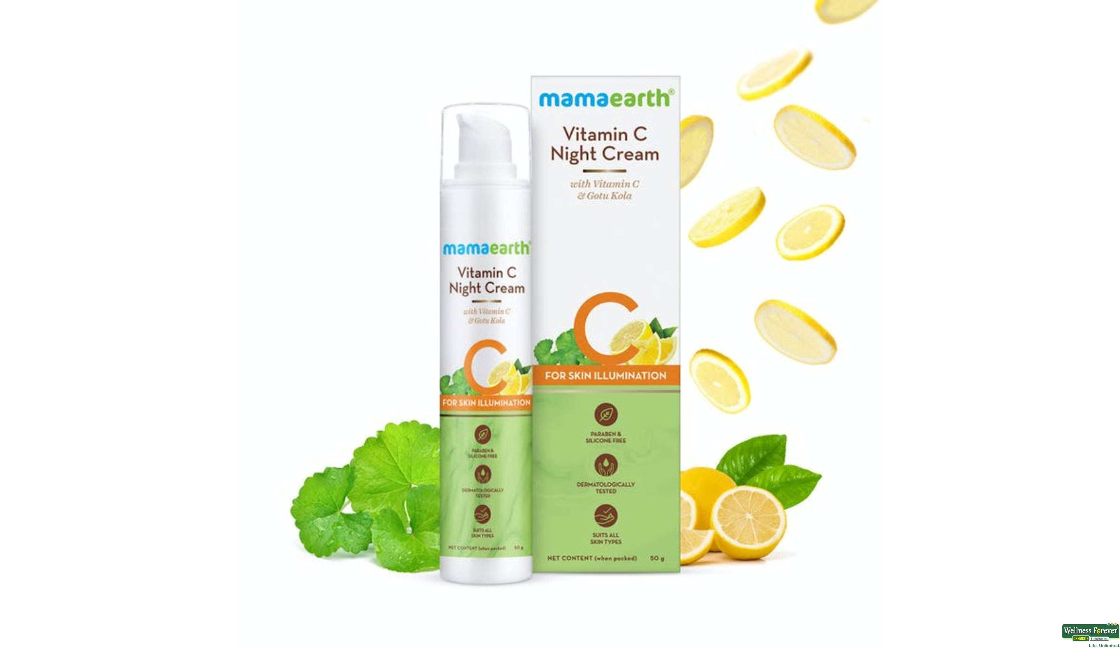 MAMAEARTH VIT C NIGHT CREAM 50GM- 1, 50GM, 