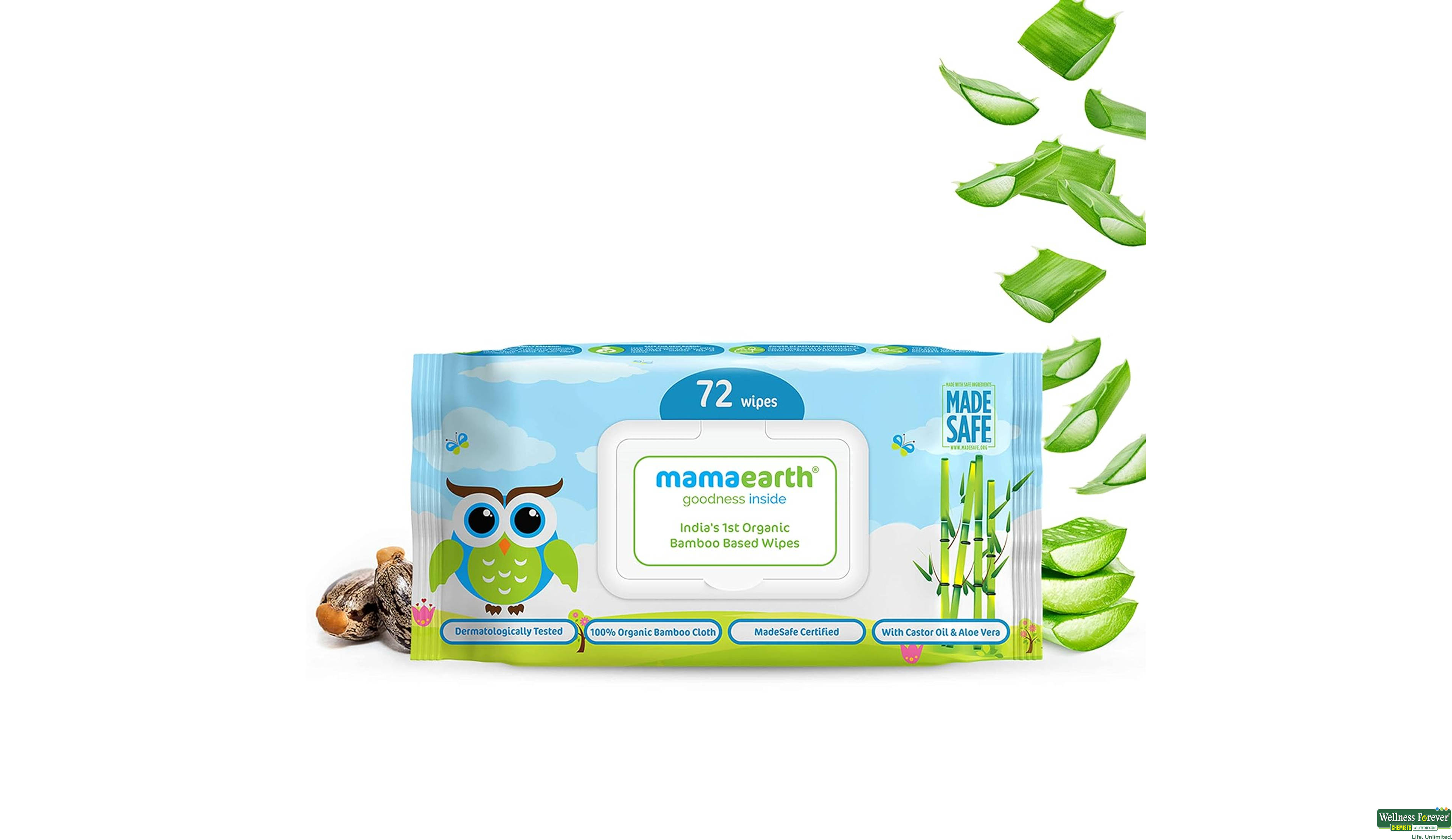 MAMAEARTH BABY WIPES 72PC- 2, 72PC, 