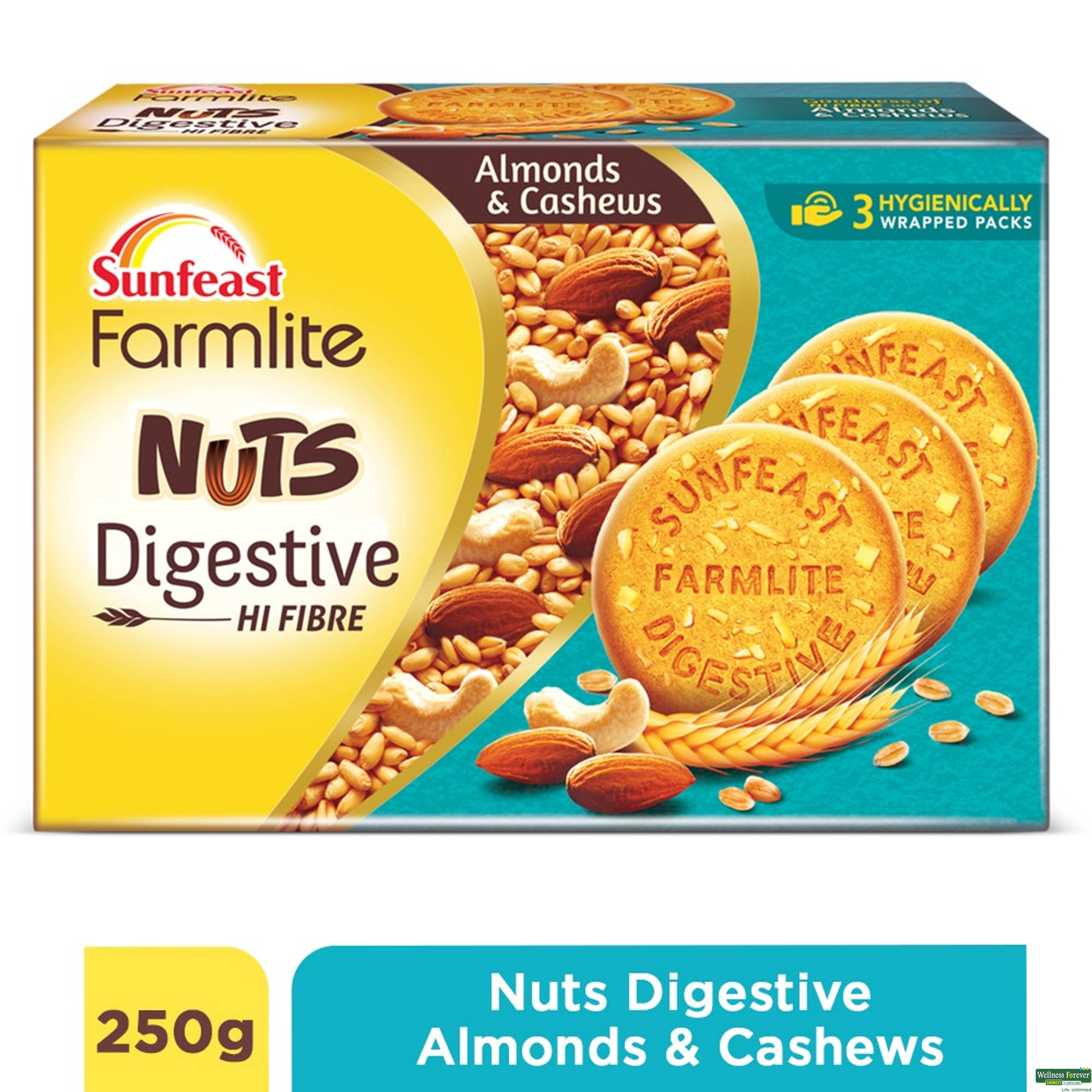SUNFEAST FARMLITE NUTS DIGESTIVE 250GM-image