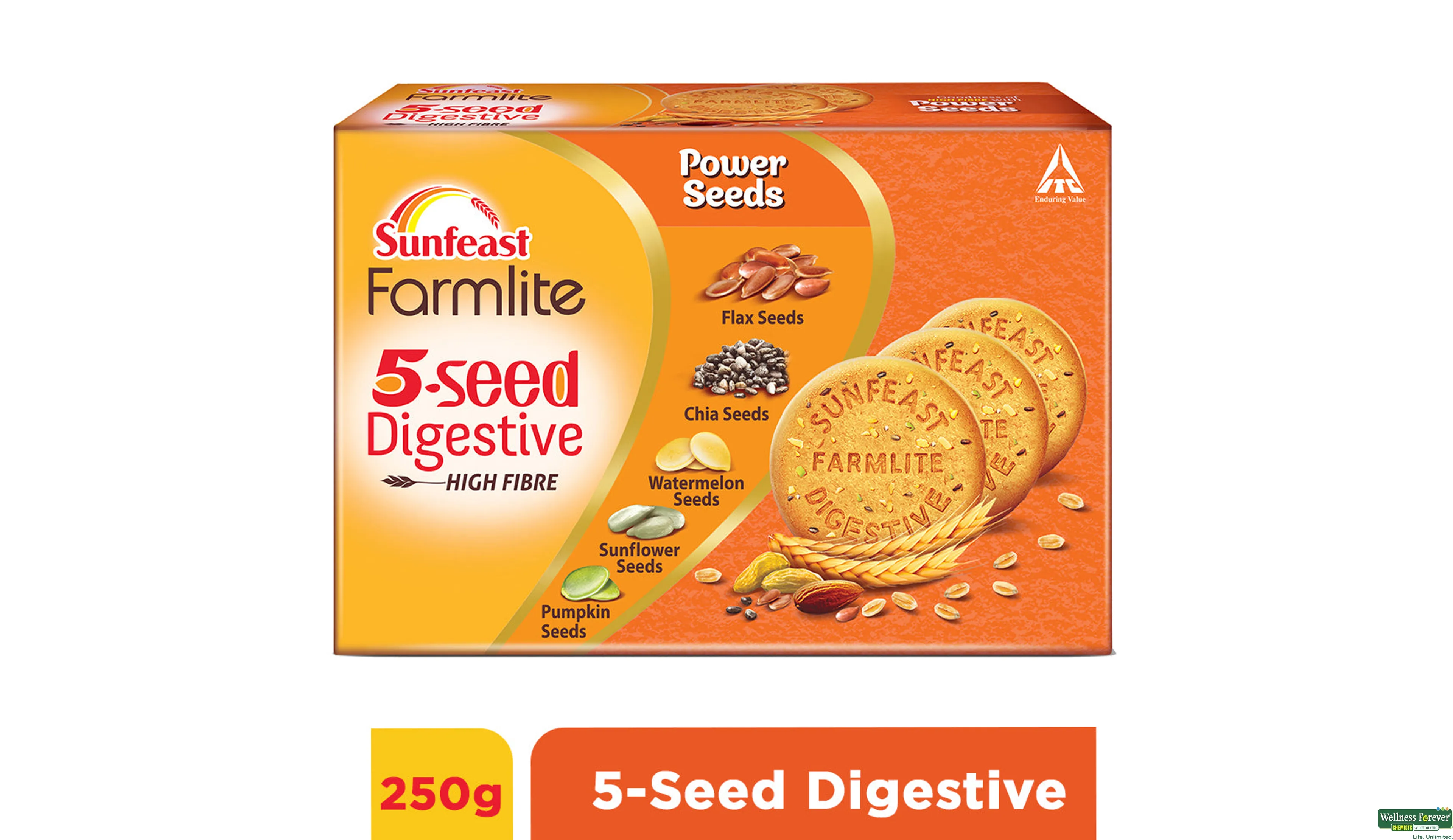 SUNFEAST FARMLITE 5 SEED DIGESTIVE 250GM- 1, 250GM, 