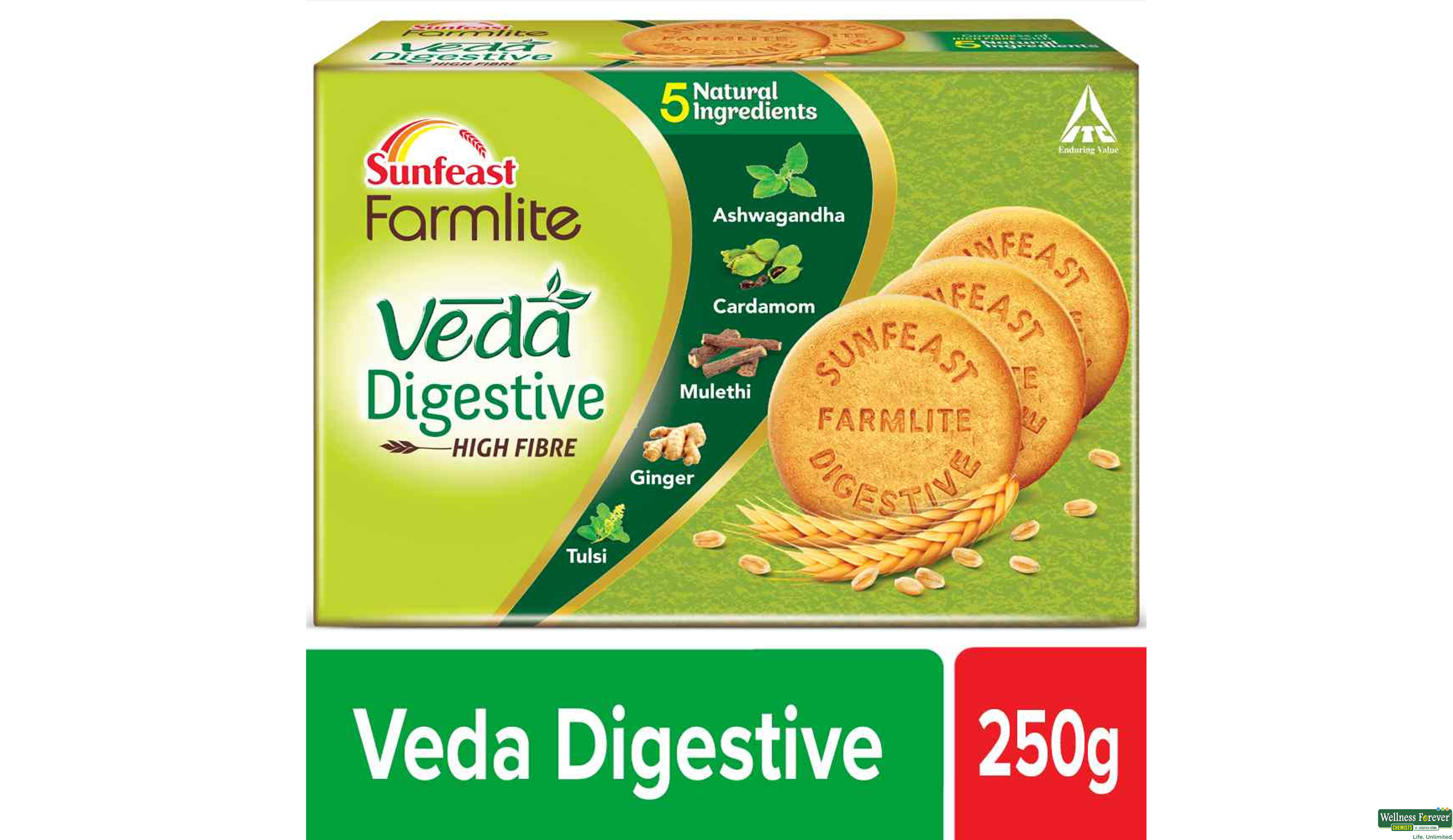 SUNFEAST FARMLITE VEDA DIGESTIVE 250GM- 1, 250GM, 