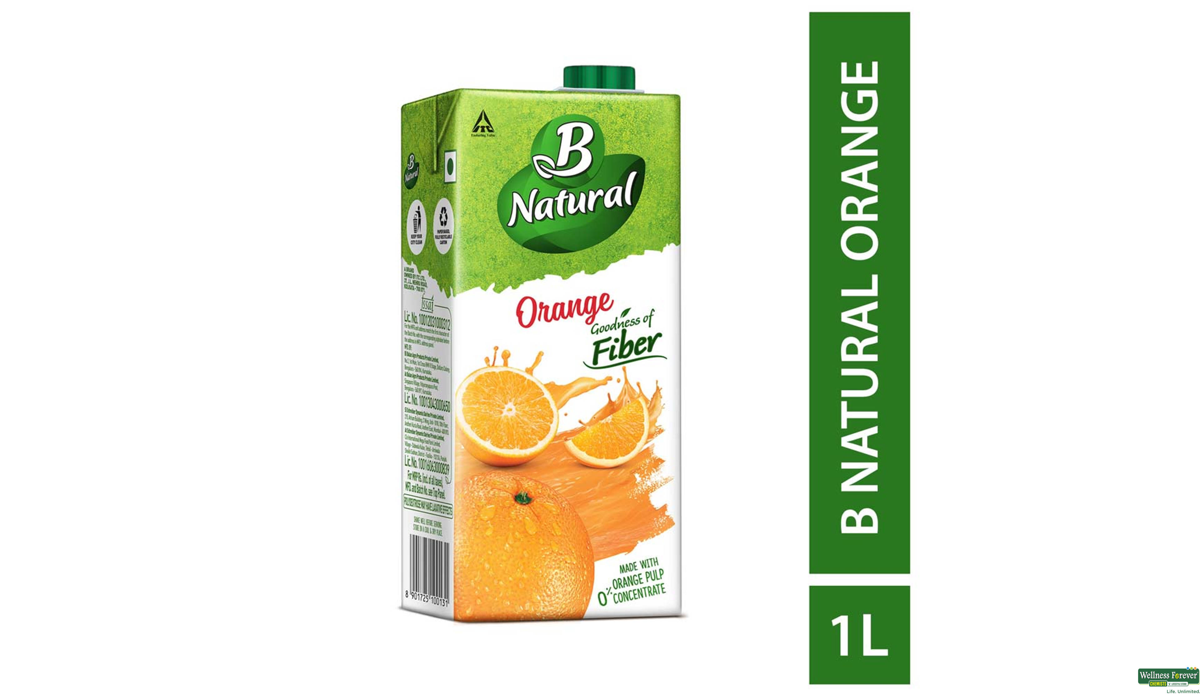 BNATURAL ORANGE PLUS JUICE 1LTR- 1, 1LTR, 