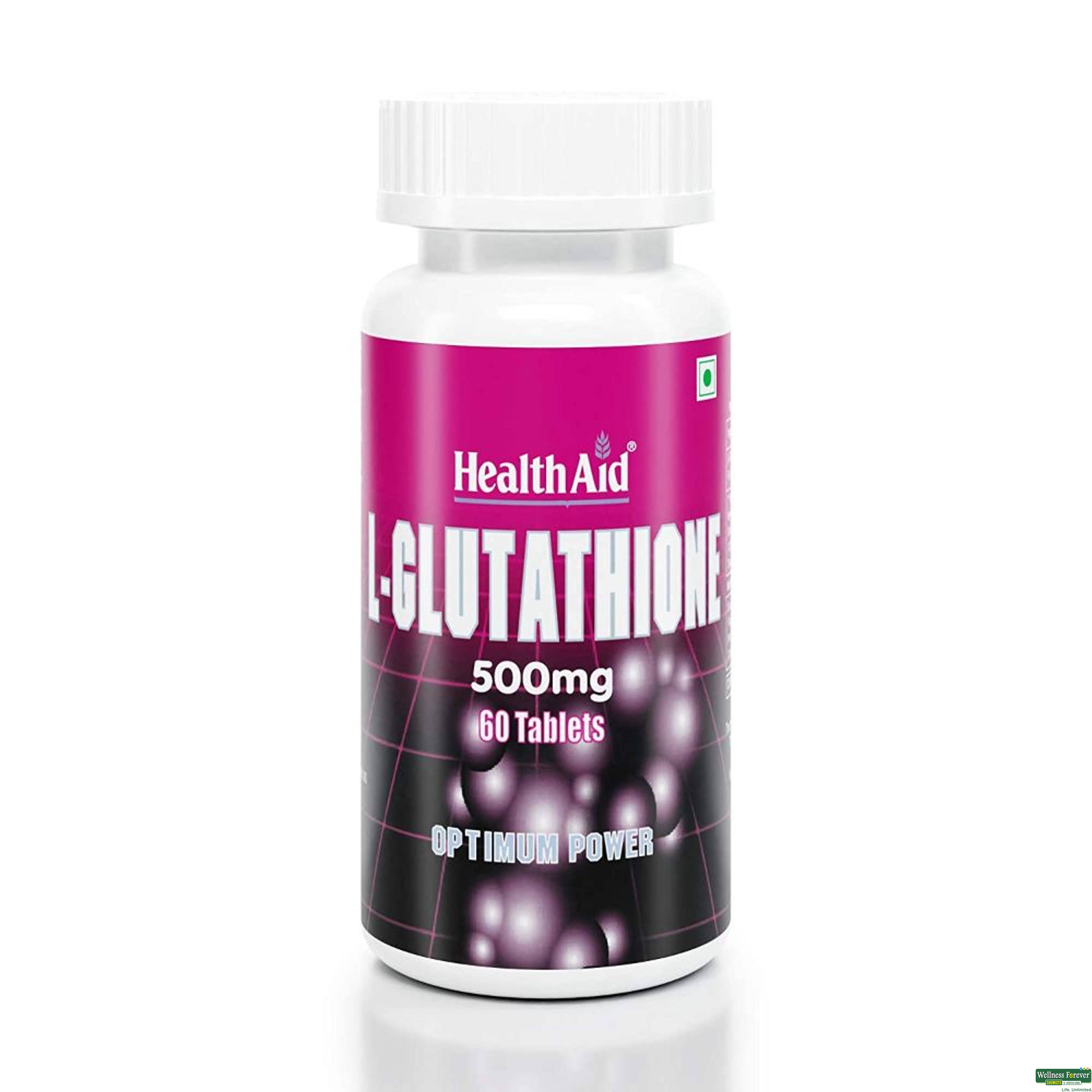 Health Aid L-Glutathione 500Mg 60Tablets-image