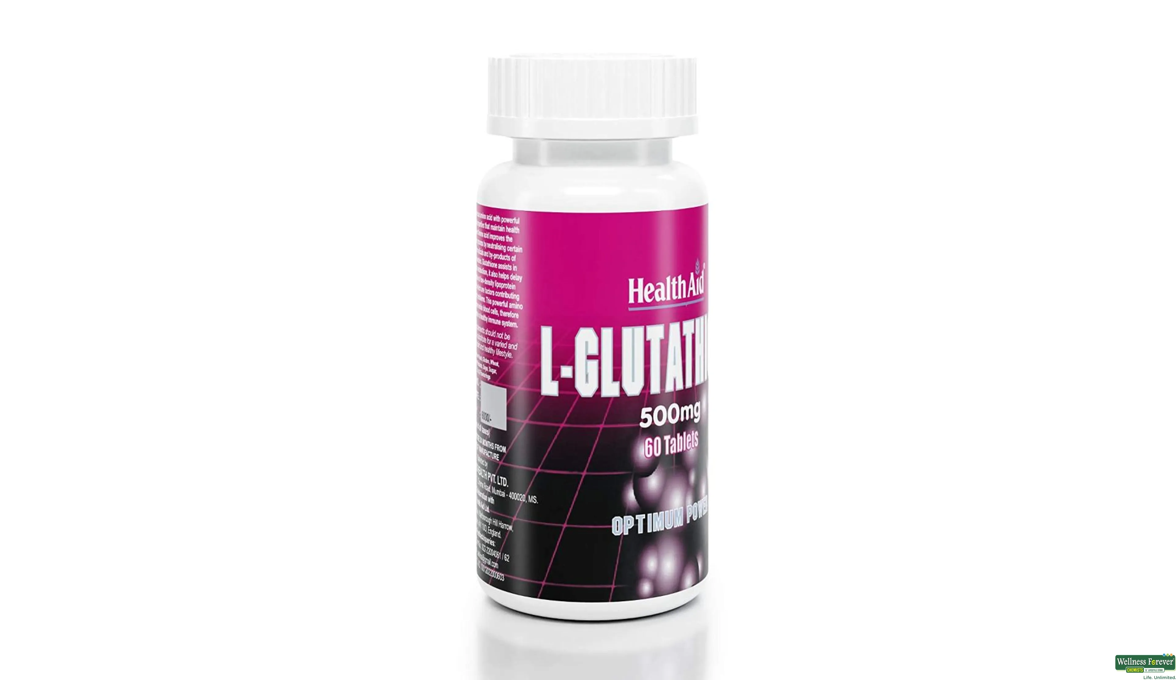 HEALTH AID L-GLUTATHIONE 500MG 60TAB- 5, 60GM, 