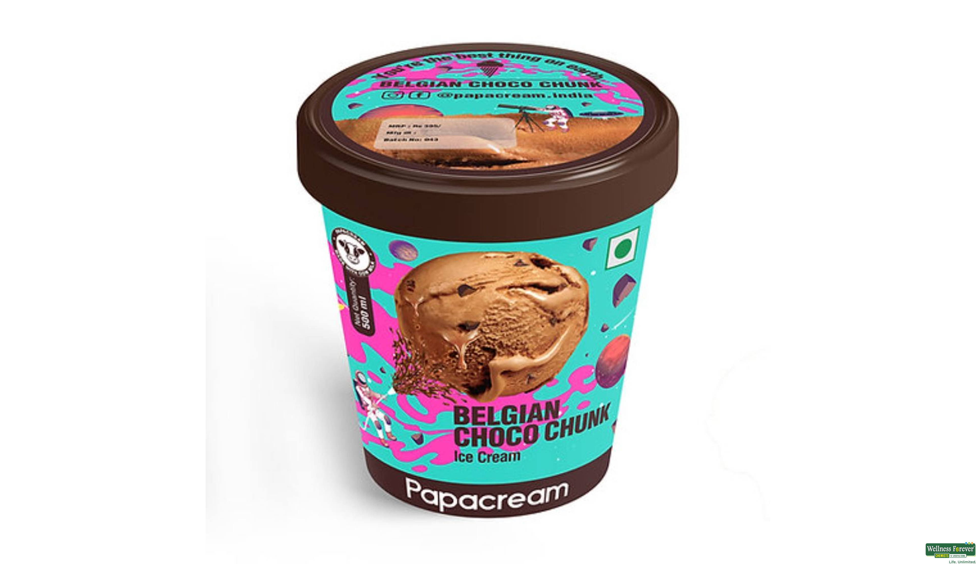 PAPACREAM I/C BELGIAN CHOCO CHUNK 475ML- 1, 475ML, null