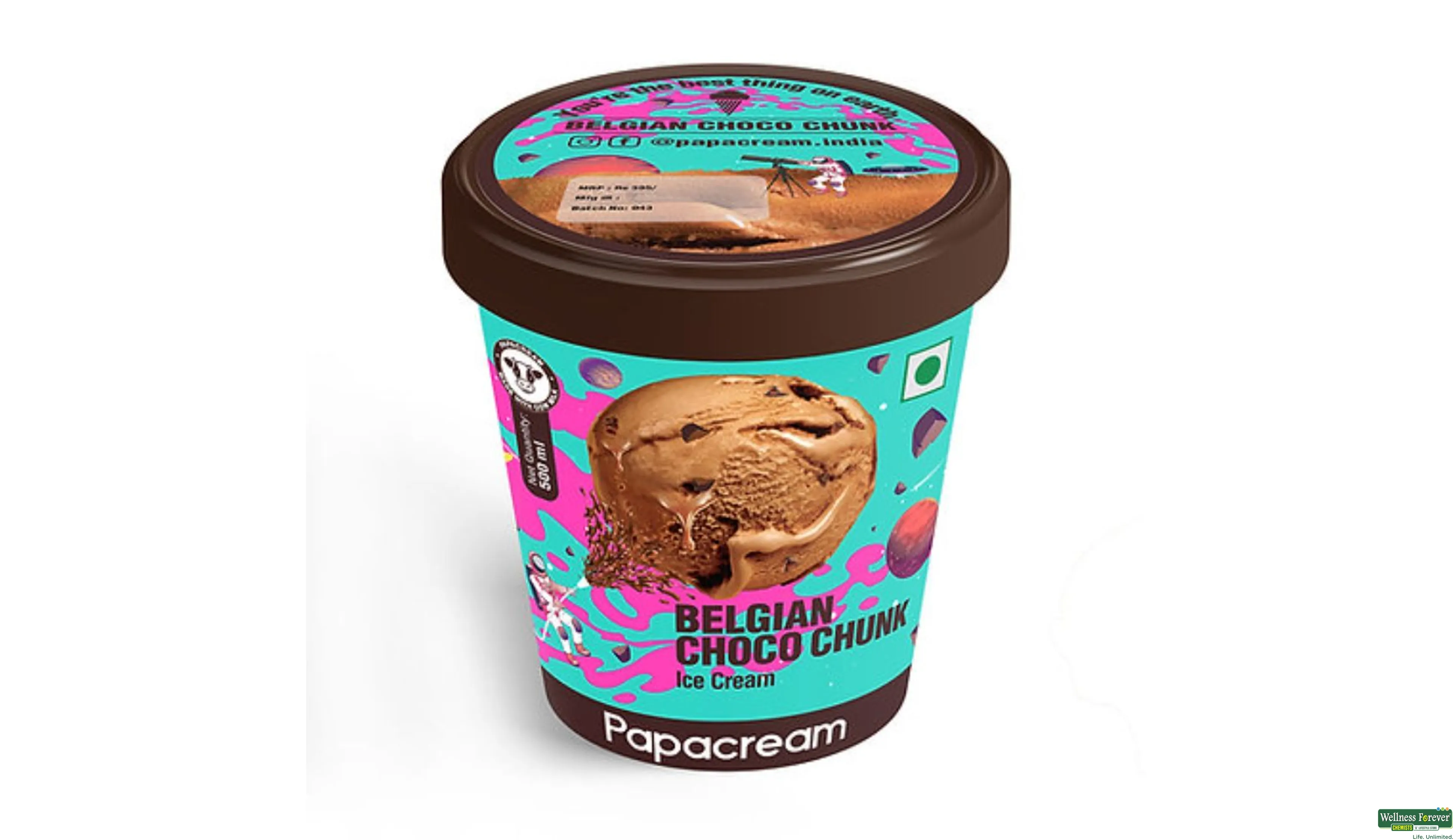 Buy Papacream Belgian Choco Chunk Ice Cream 475 ml Online at Best
