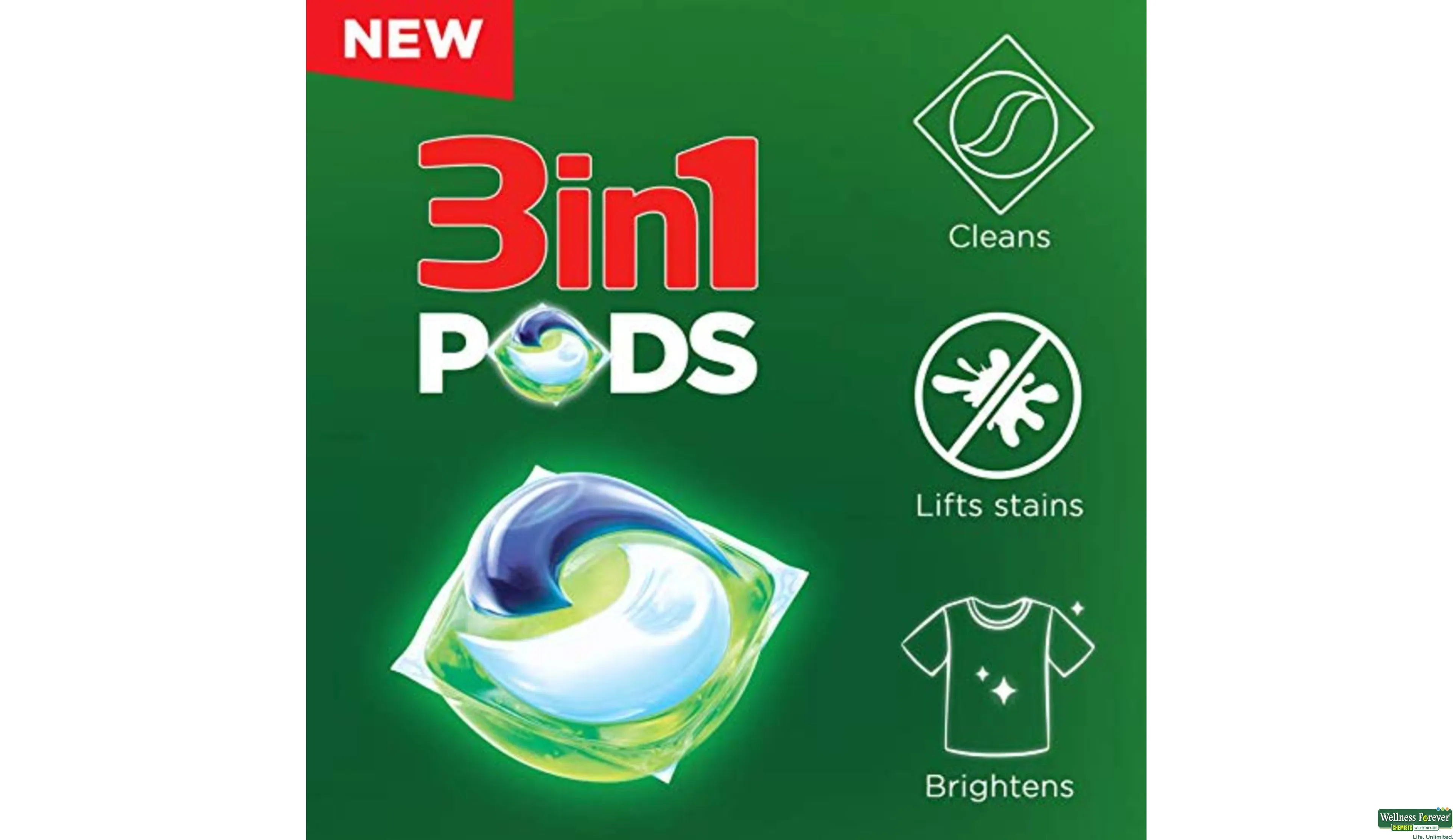 ARIEL MATIC 3IN1 PODS LIQUID DETERGENT 18PC- 3, 18PC, 