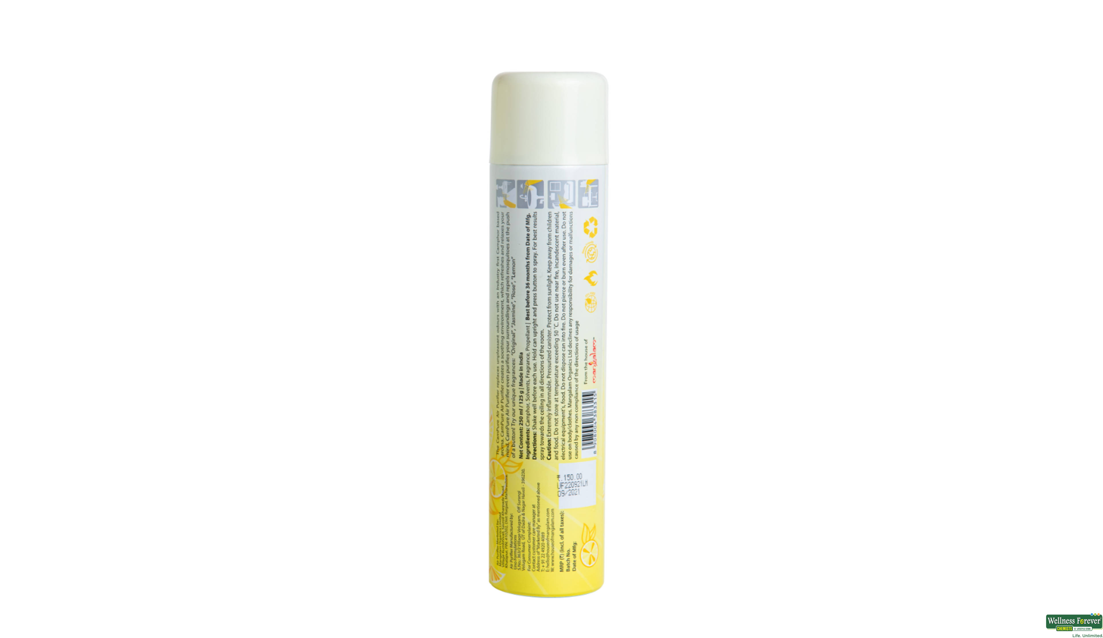 CAMPURE AIR PURIFIER LEMON & CAMPHOR 250ML- 2, 250ML, 