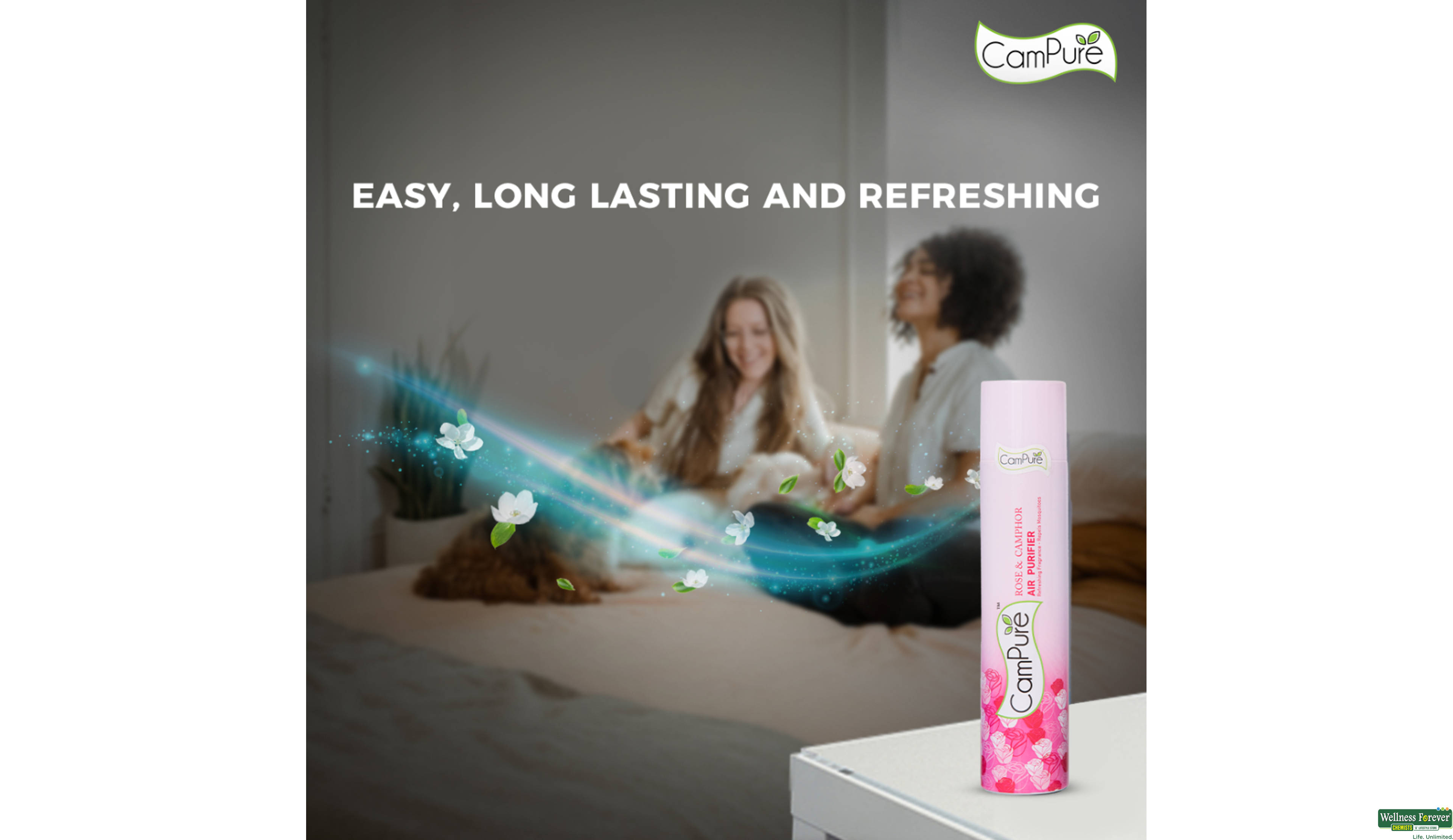 CAMPURE AIR PURIFIER ROSE & CAMPHOR 250ML- 4, 250ML, 