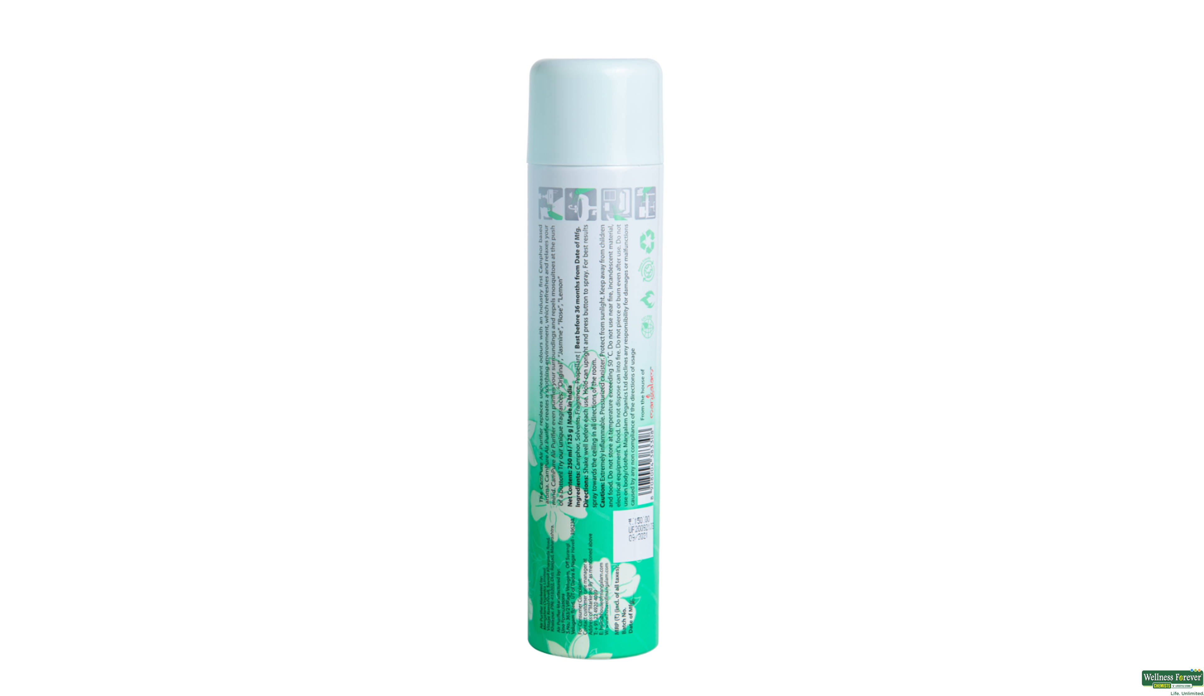CAMPURE AIR PURIFIER JASMINE & CAMPHOR 250ML- 2, 250ML, 