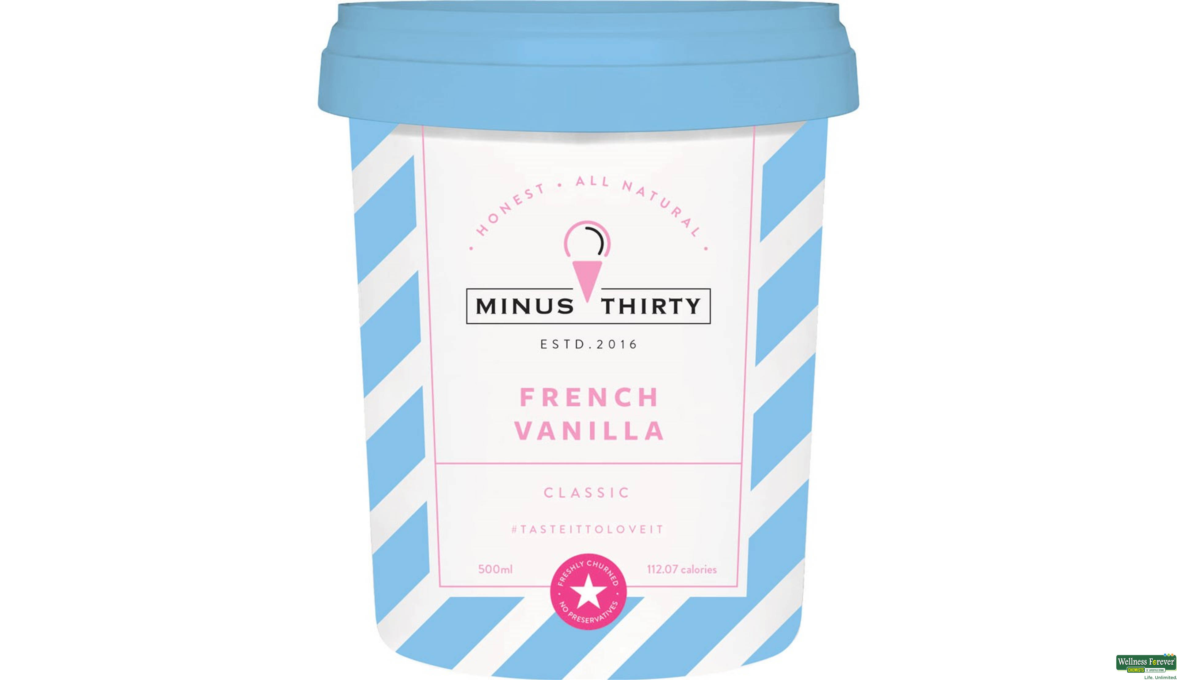 MINUS THIRTY FRENCH VANILLA 500ML- 1, 500ML, 