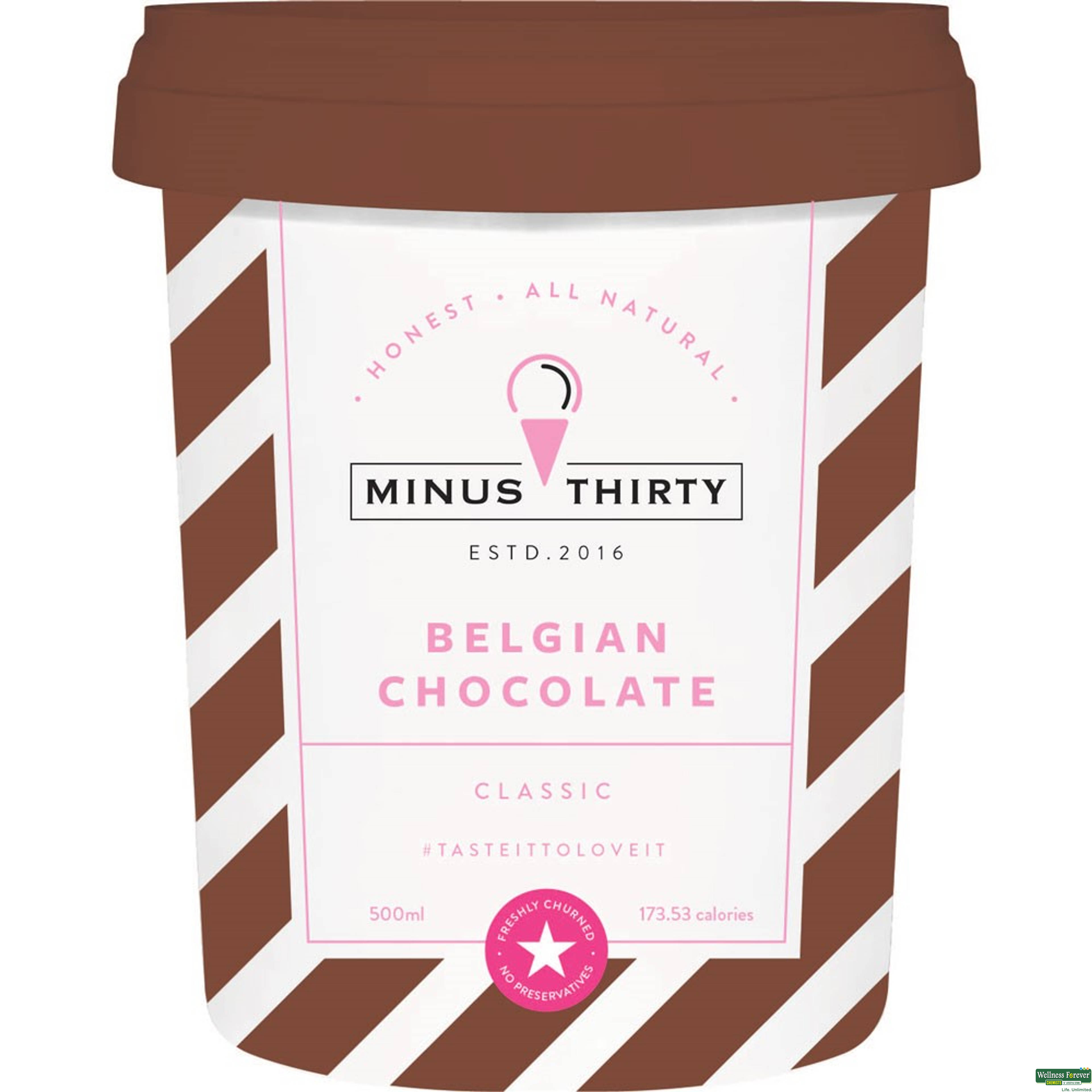 Minus Thirty Belgian Chocolate Ice Cream, 500 ml-image