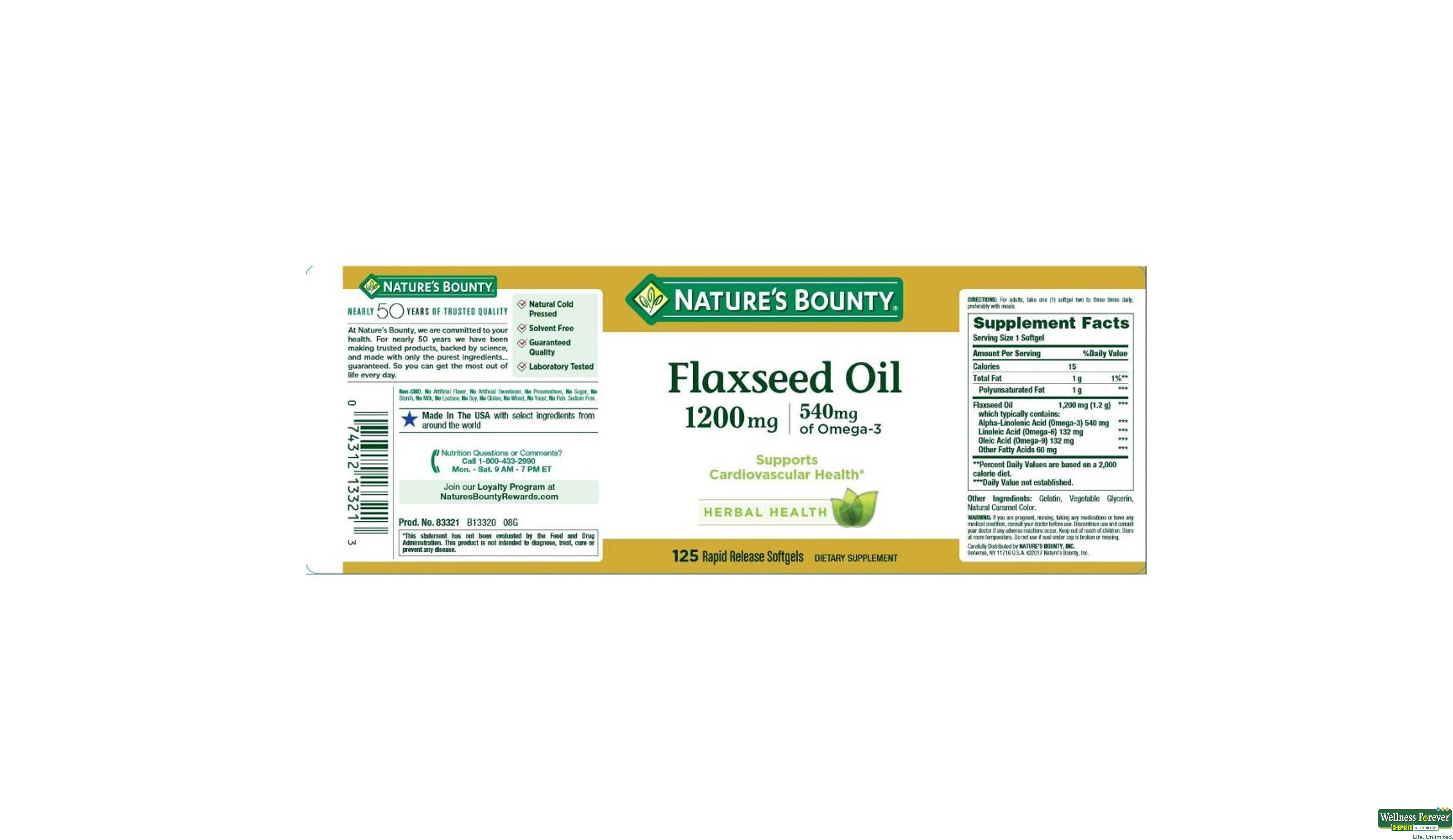 NATURE S BOUNTY FLAXSEED 1000MG 120CAP- 3, 220GM, 