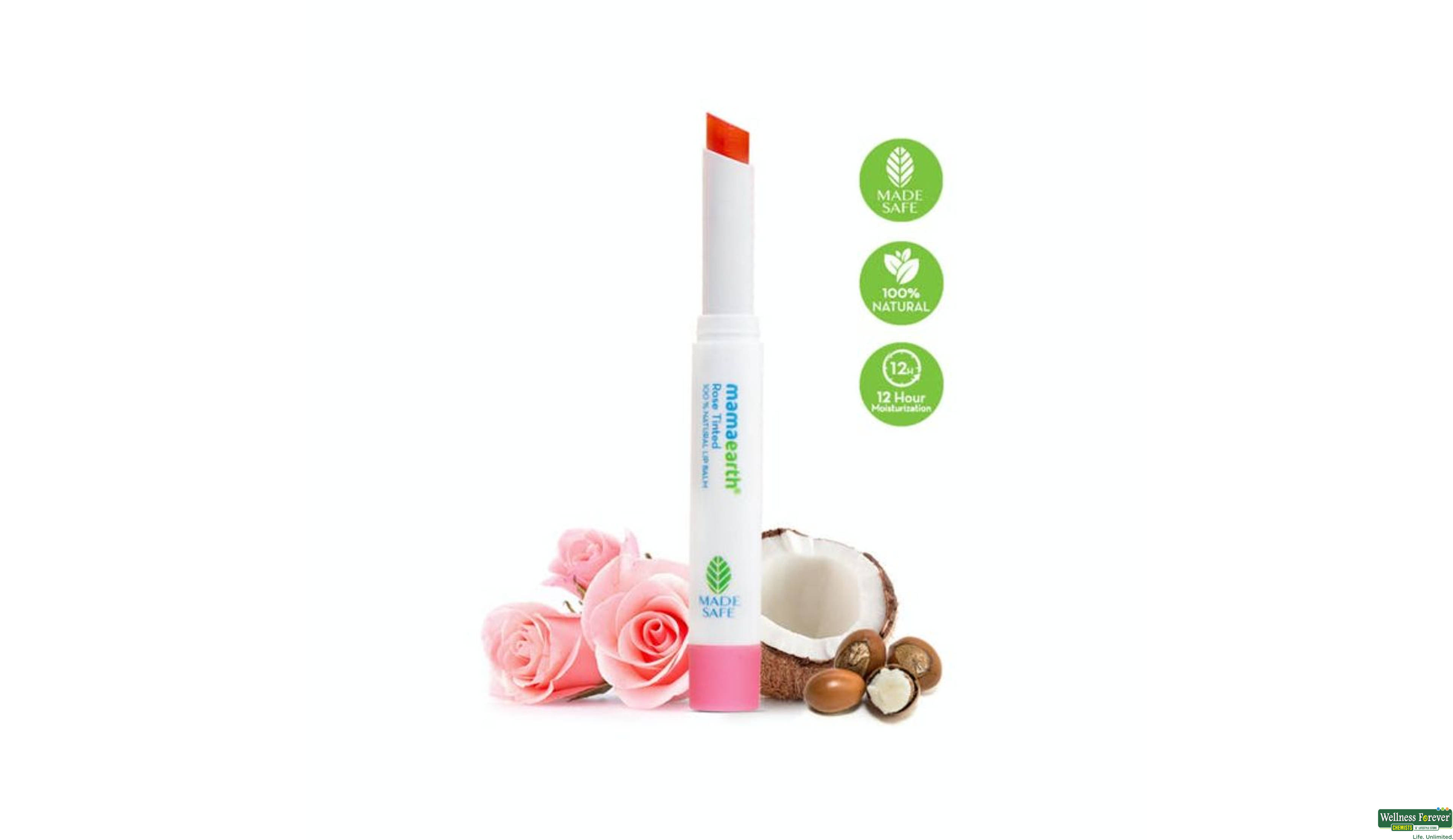 MAMAEARTH LIPBALM ROSE TINTED 2GM- 1, 2GM, 