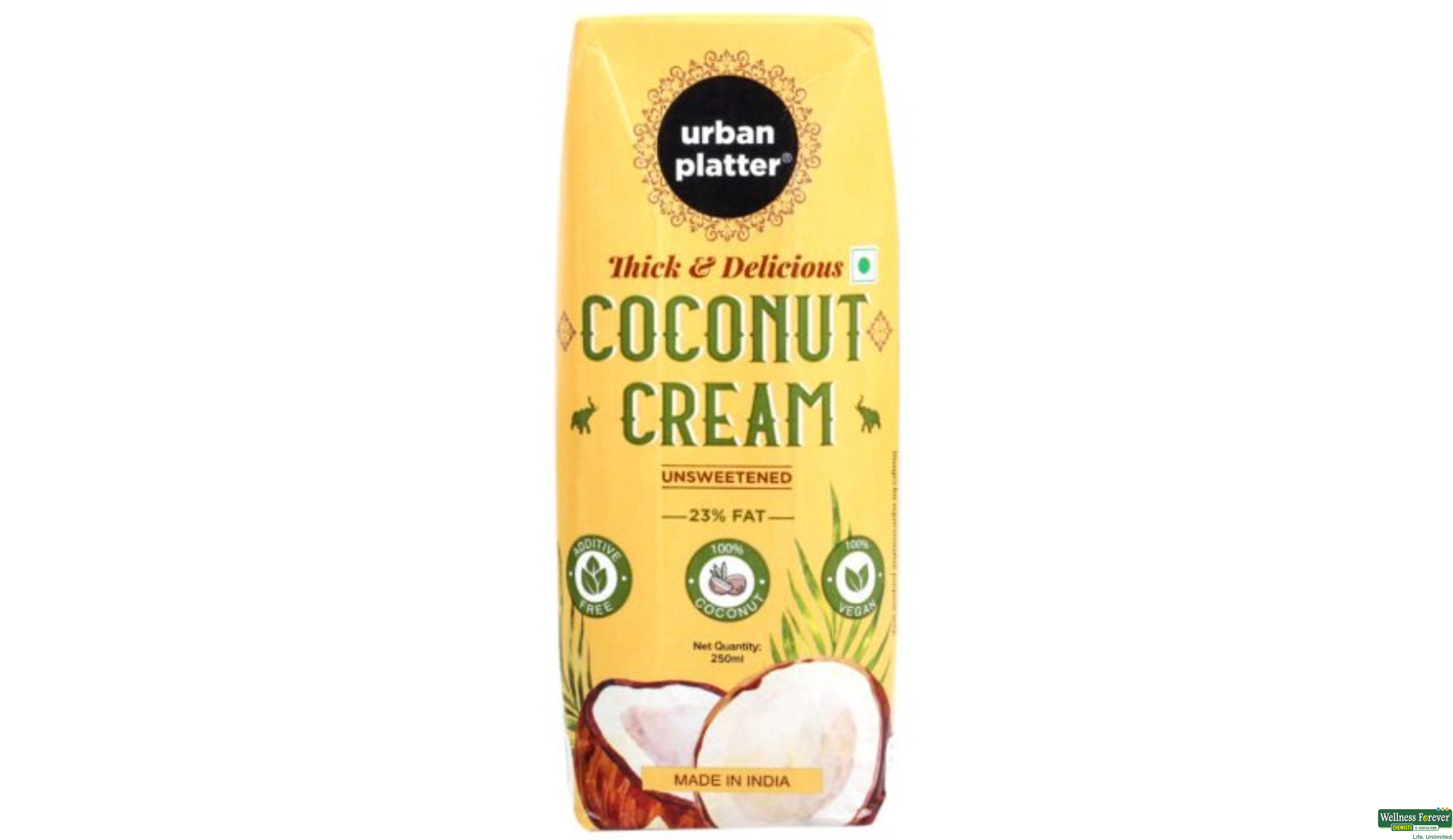 URBAN PLATTER COCONUT CREAM UNSWEETE 250ML- 1, 250ML, null