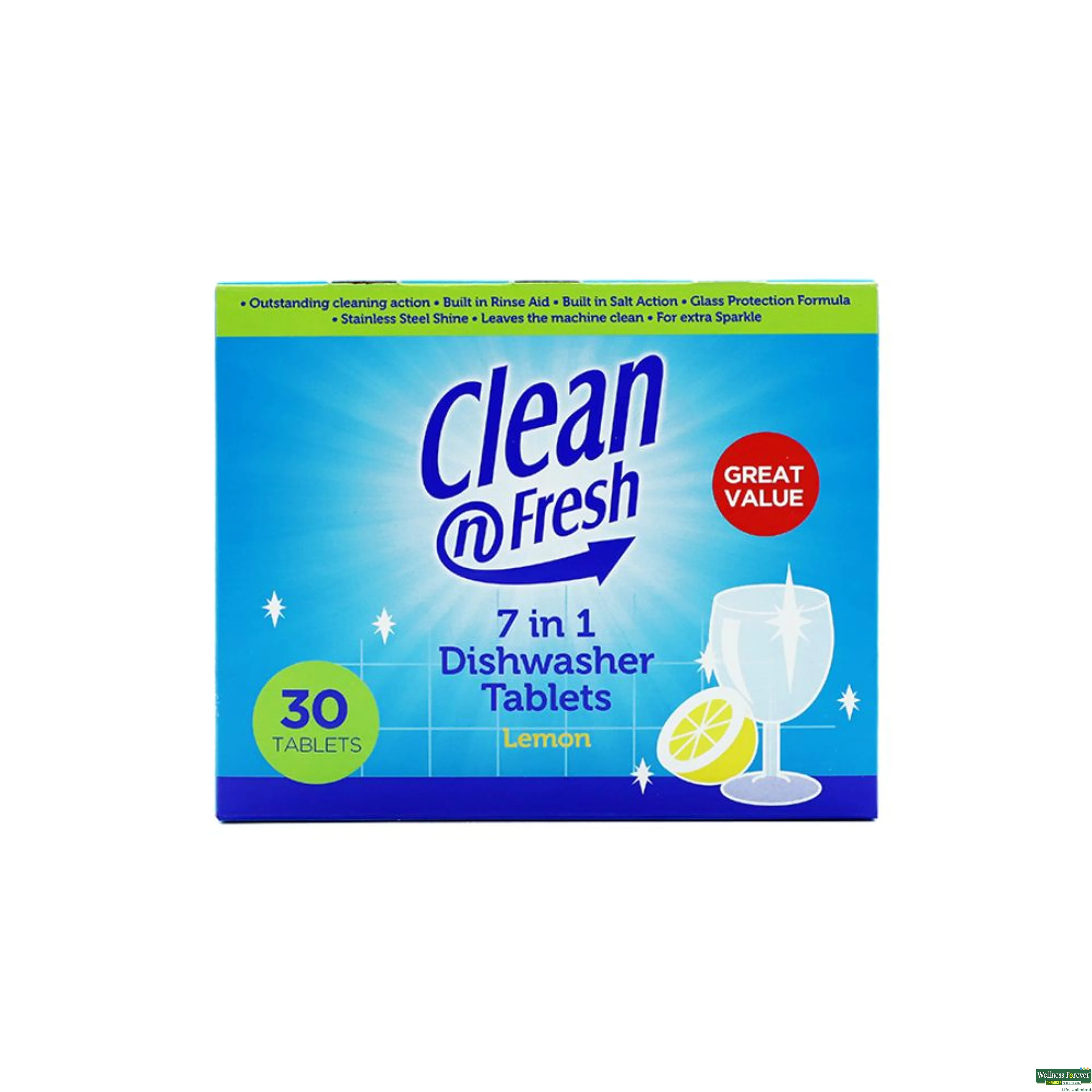 CLEAN N FRESH DISHWASHER TABS 7IN1 LEMON 50TAB-image