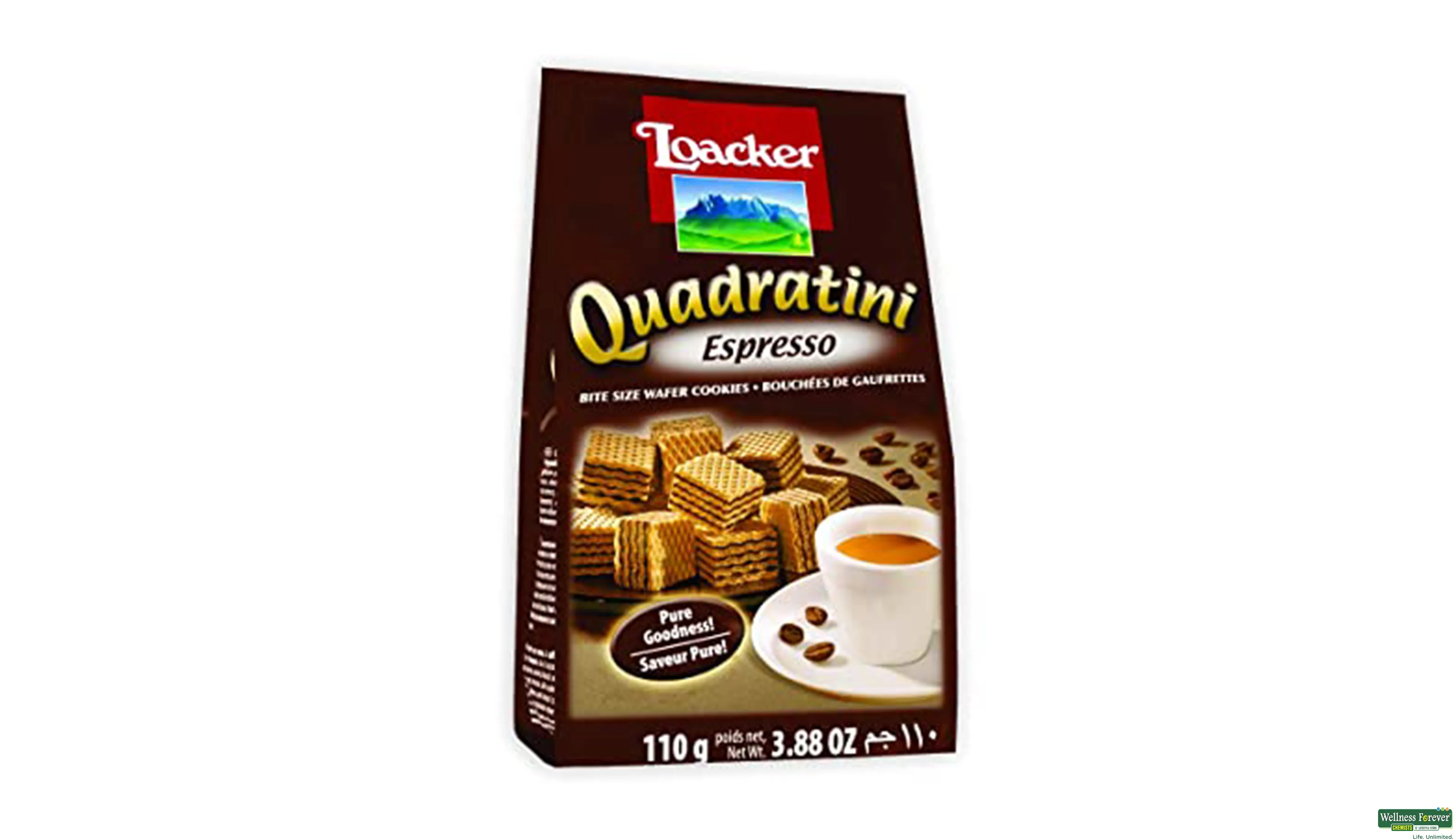 LOACKER QUADRATINI ESPRESSO 110GM- 1, 110GM, 