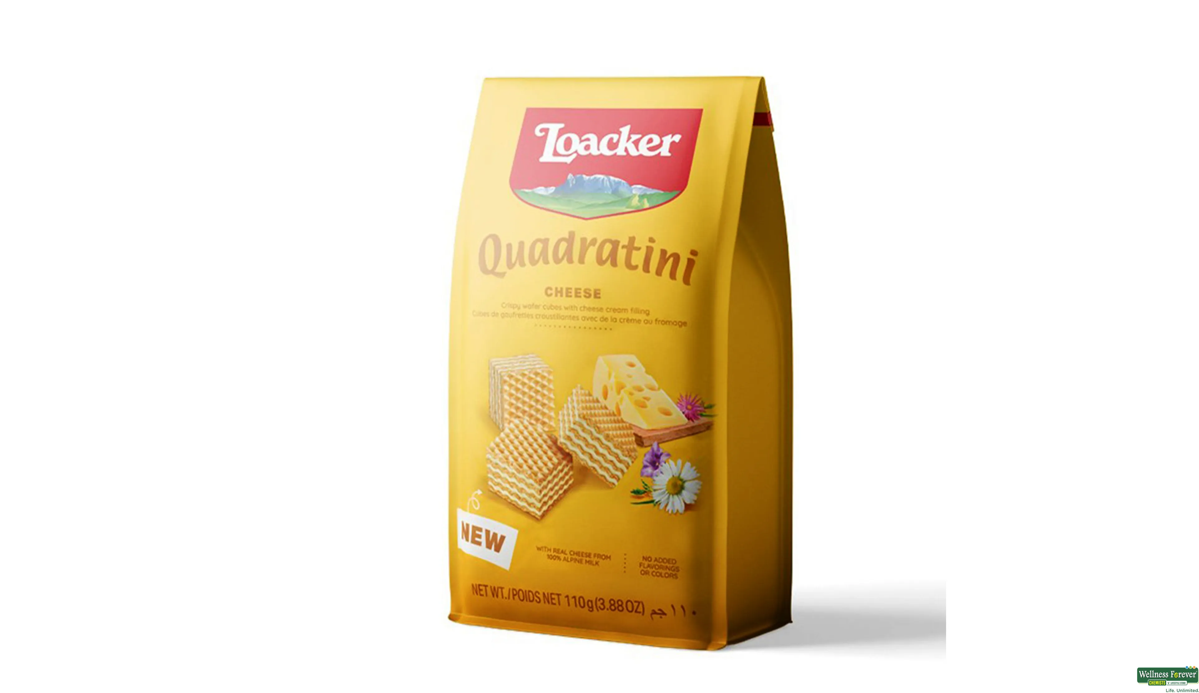 LOACKER QUADRATINI CHEESE 110GM- 1, 110GM, 