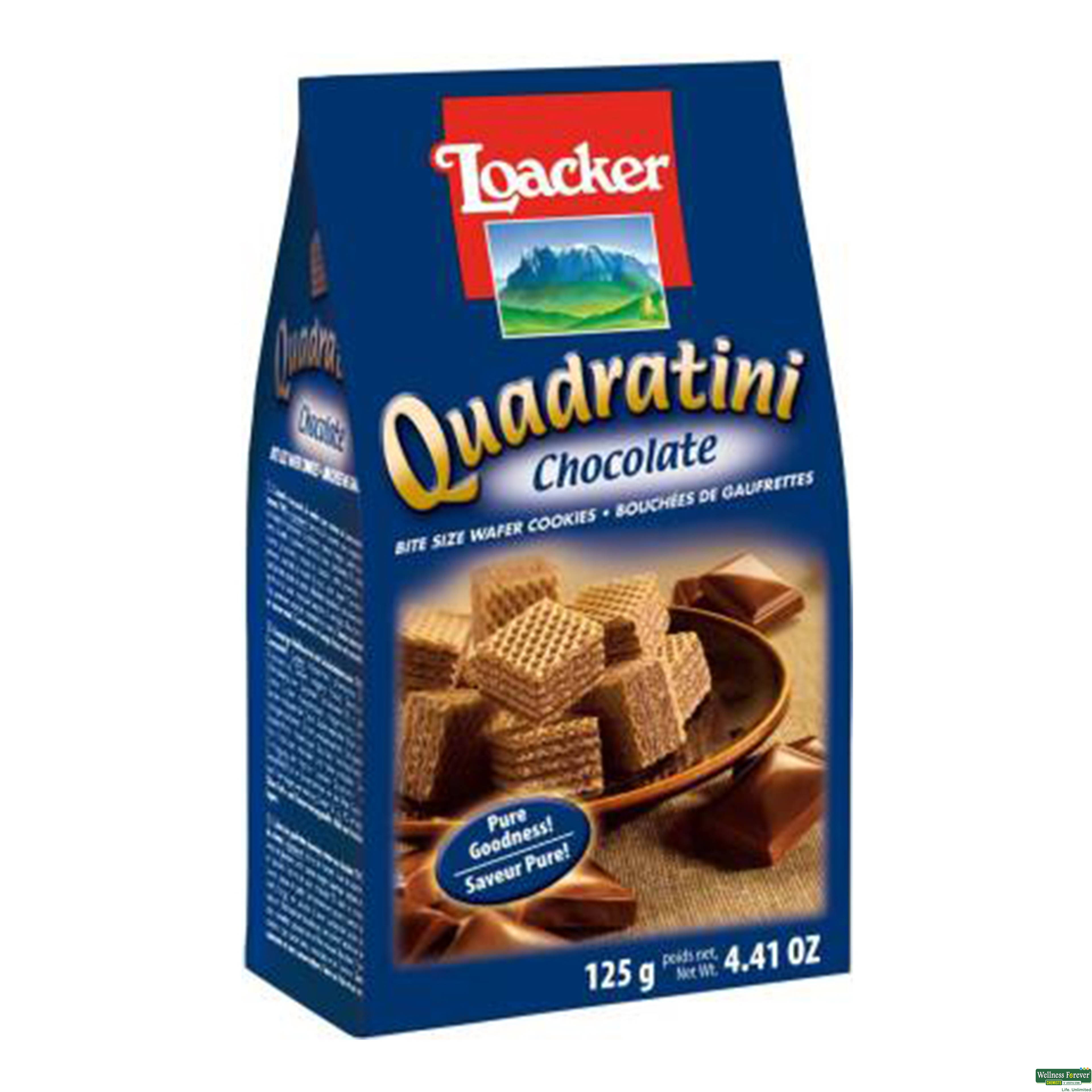 Loacker Quadratini Chocolate Wafer Biscuit, 125 g-image