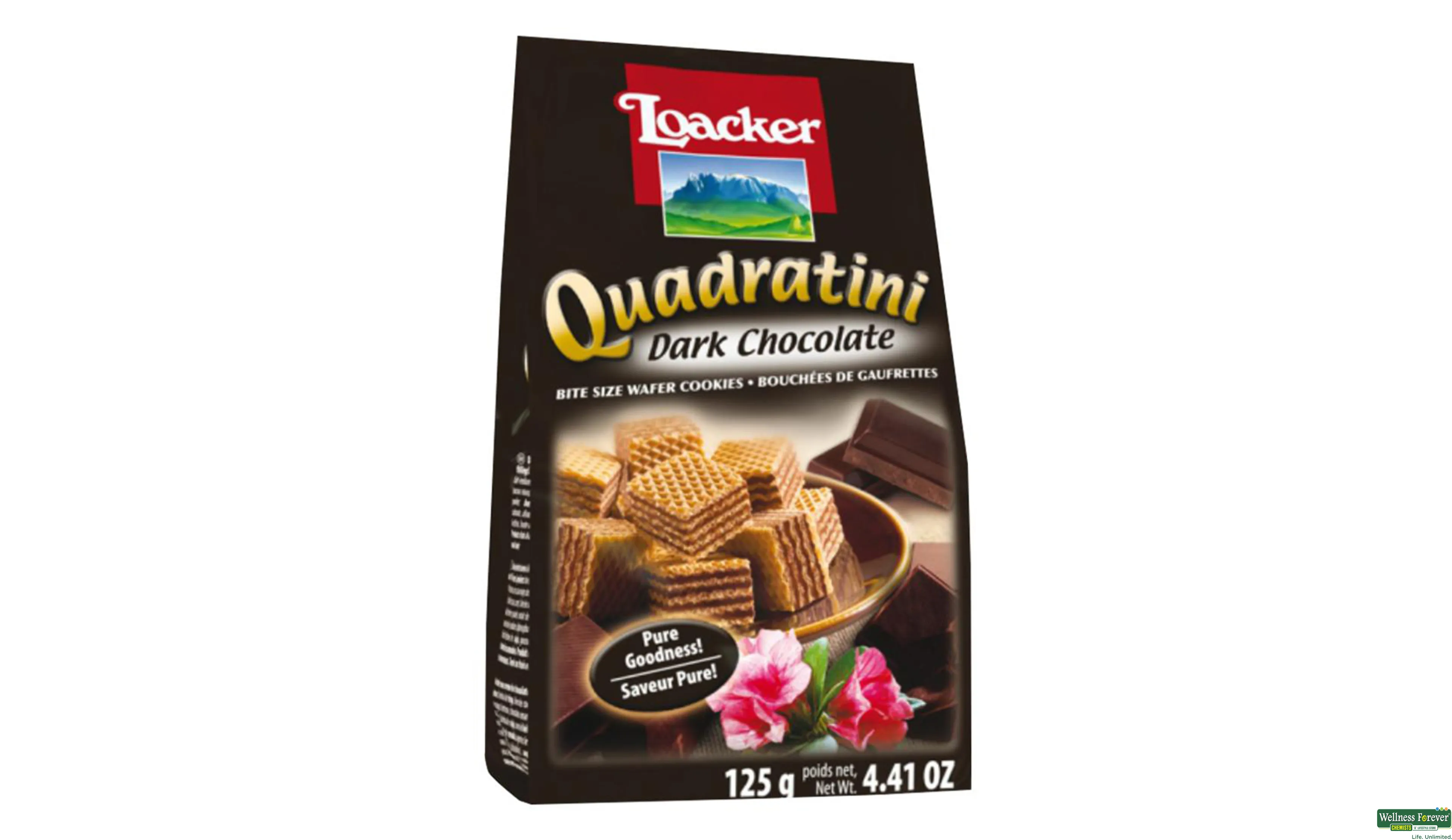 LOACKER QUADRATINI DARK CHOCOLATE 125GM- 1, 125GM, 