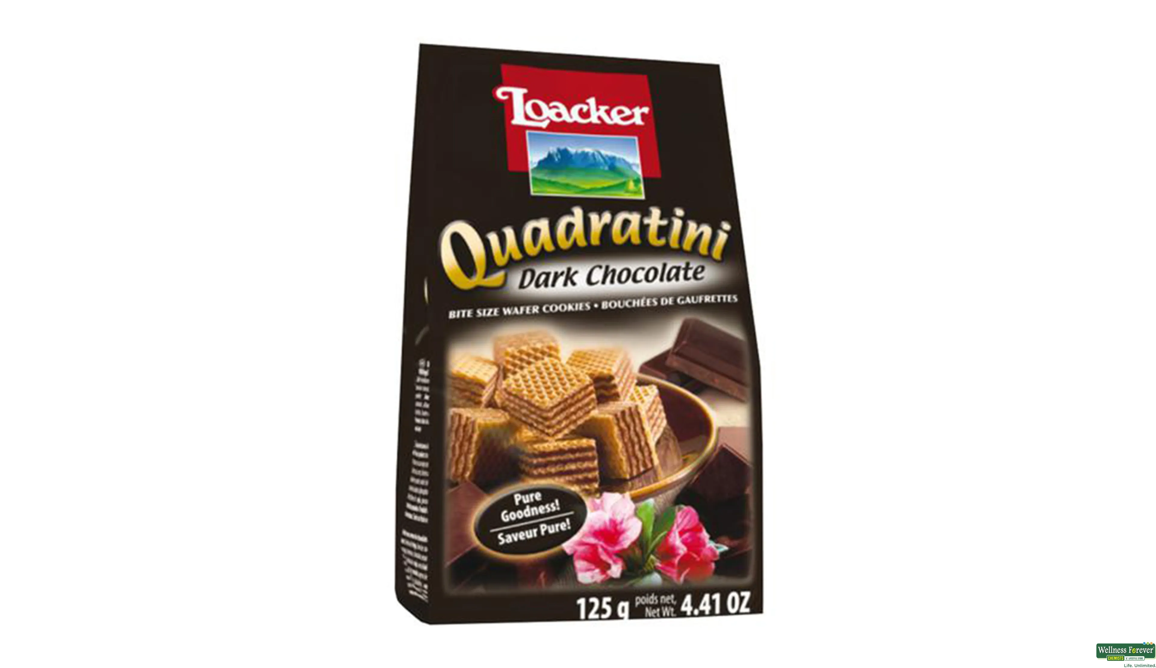 LOACKER QUADRATINI COCOA & MIK 125GM- 1, 125GM, 