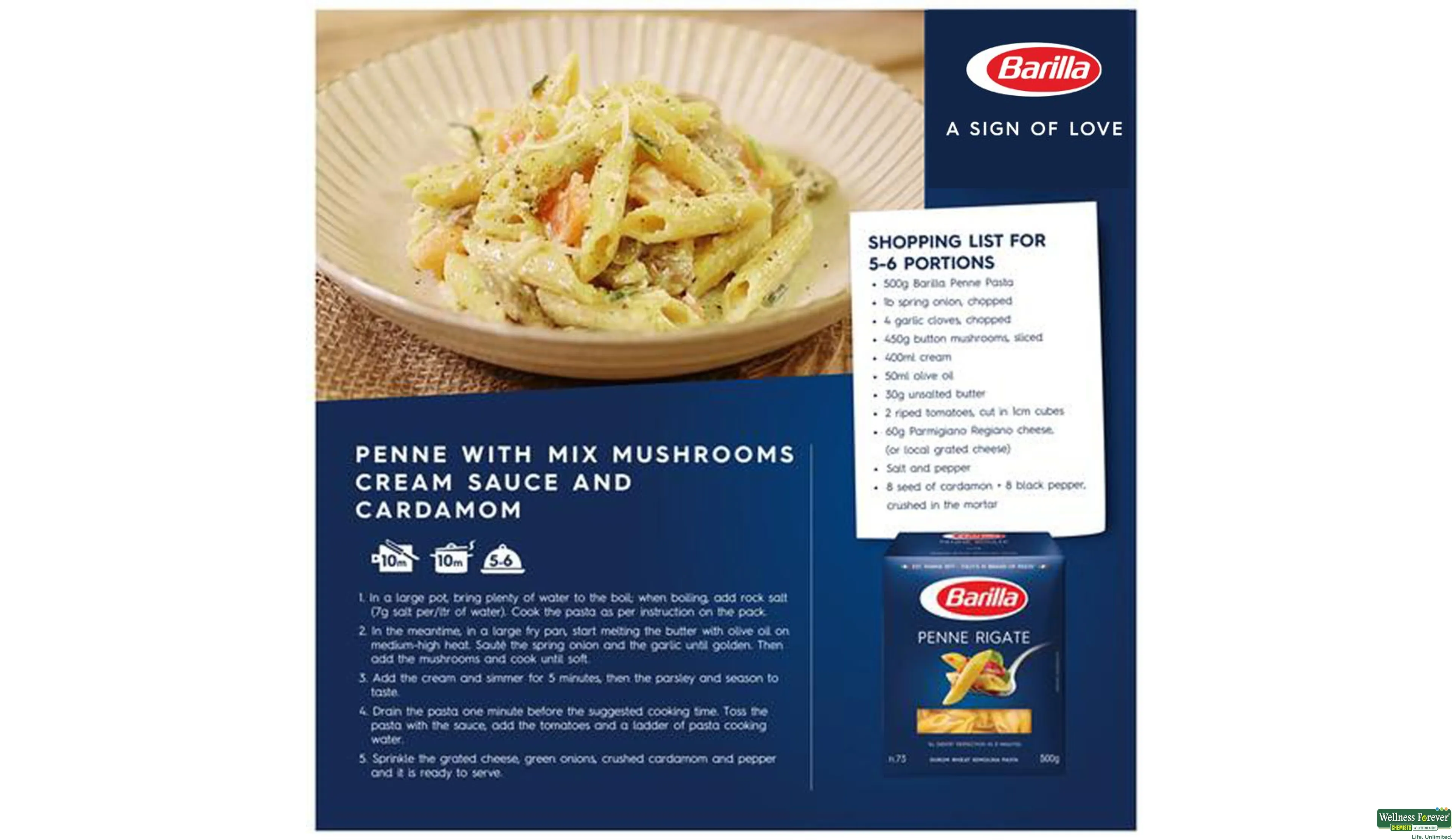 Barilla Penne Rigate, 500 g