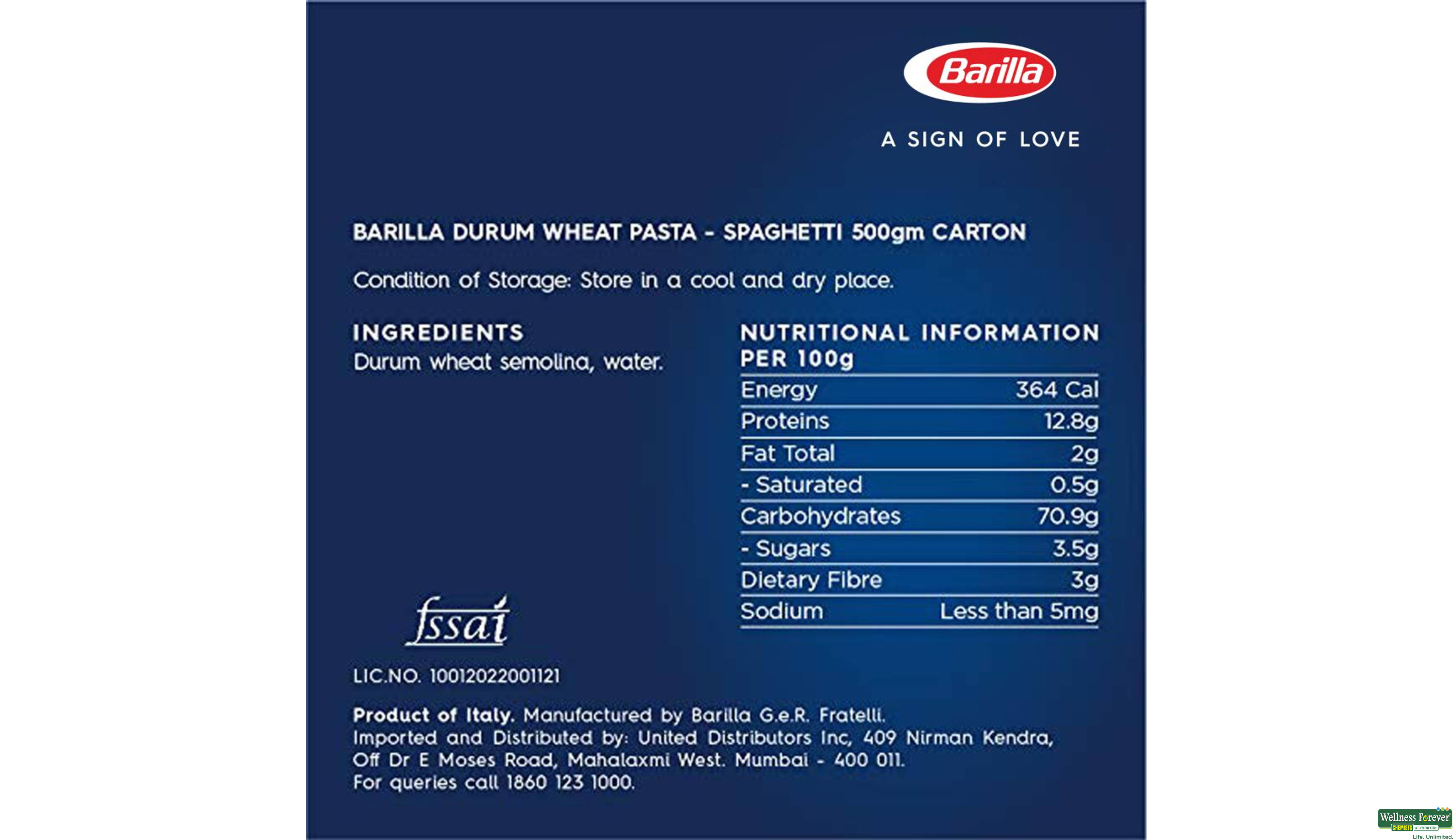 BARILLA SPGHETTI 500G- 2, 500GM, 