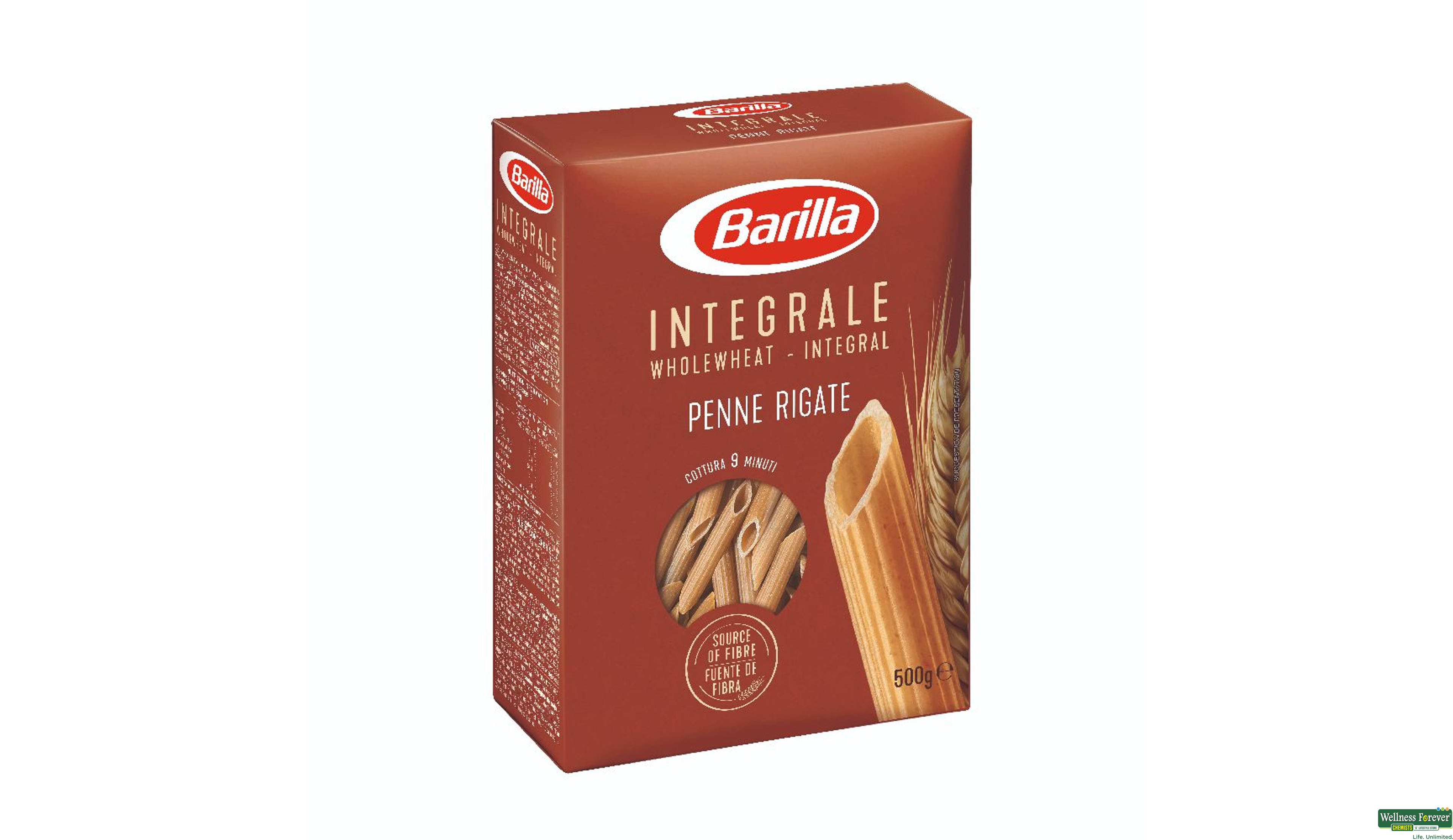 BARILLA INTEGRALE WHOLE WHEAT PENNE RIGATE 500G- 2, 500GM, 