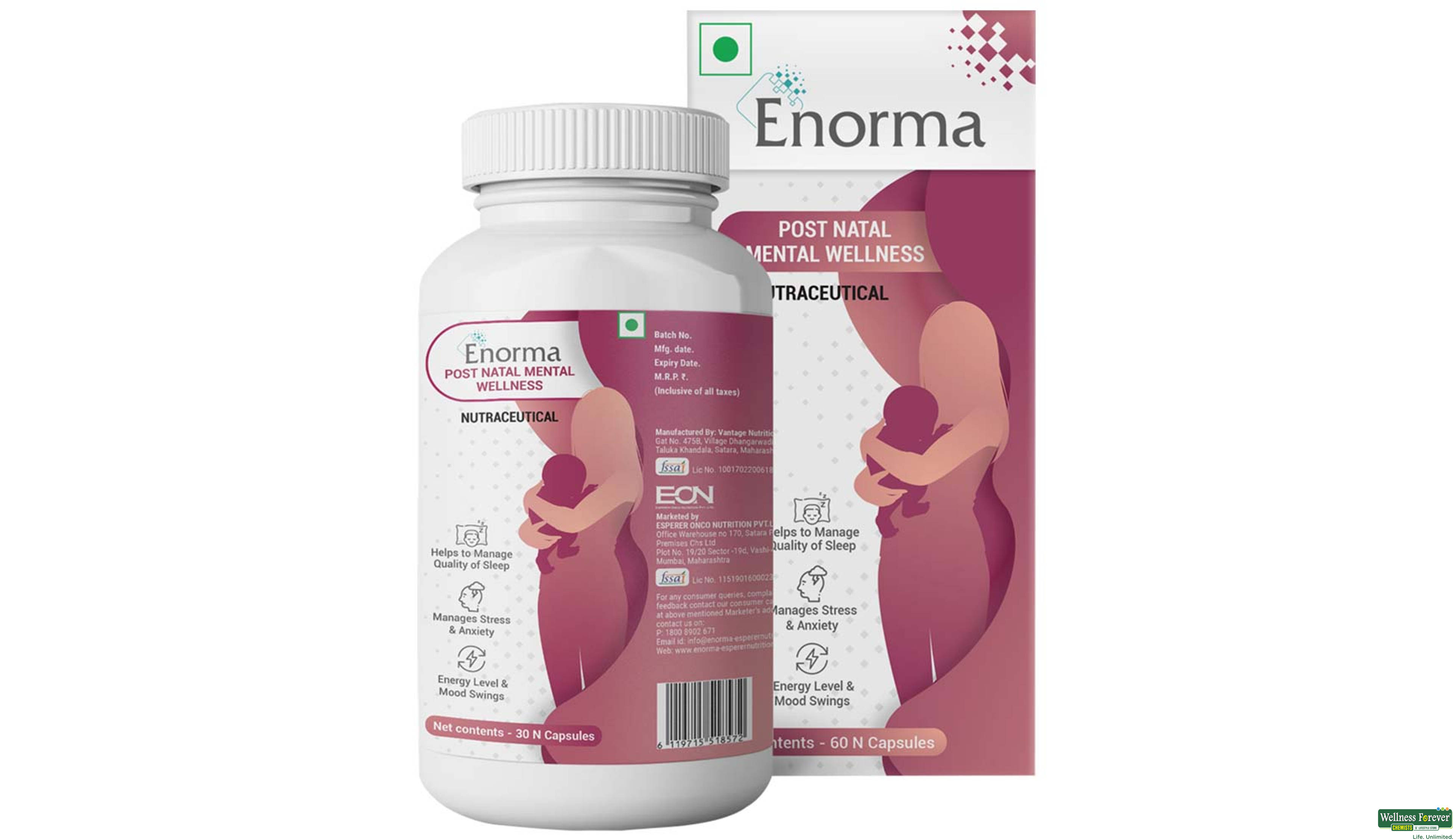 ENORMA POST NATAL MENTAL WELLNESS 30CAP- 1, 30CAP, 