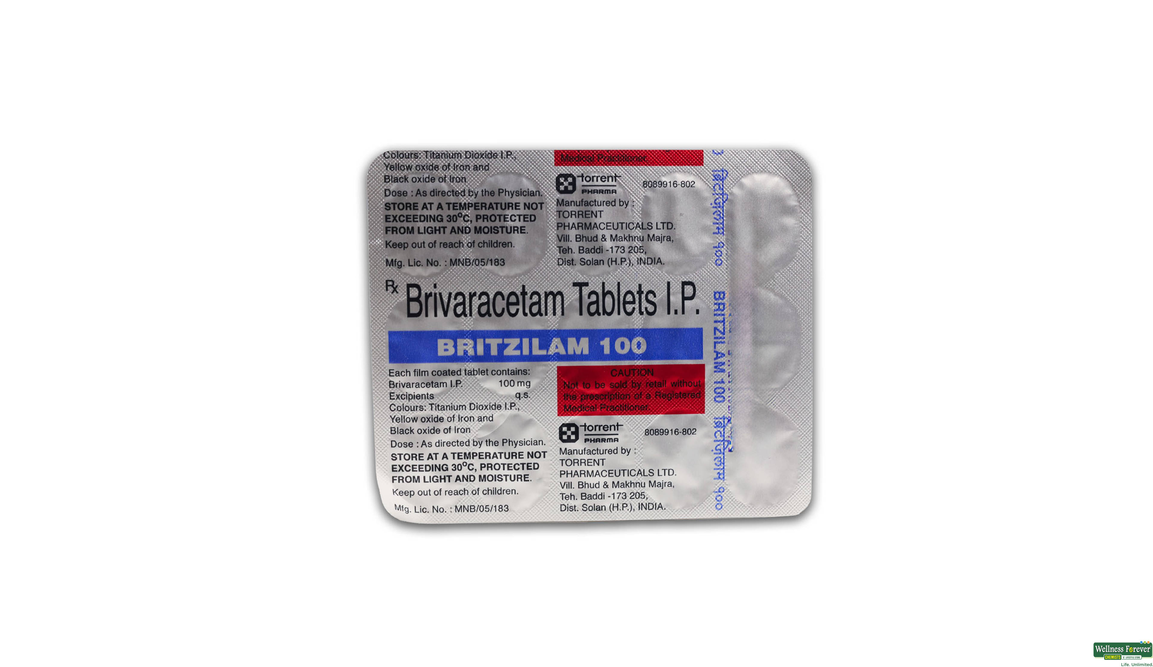 BRITZILAM 100MG 15TAB- 1, 15TAB, 