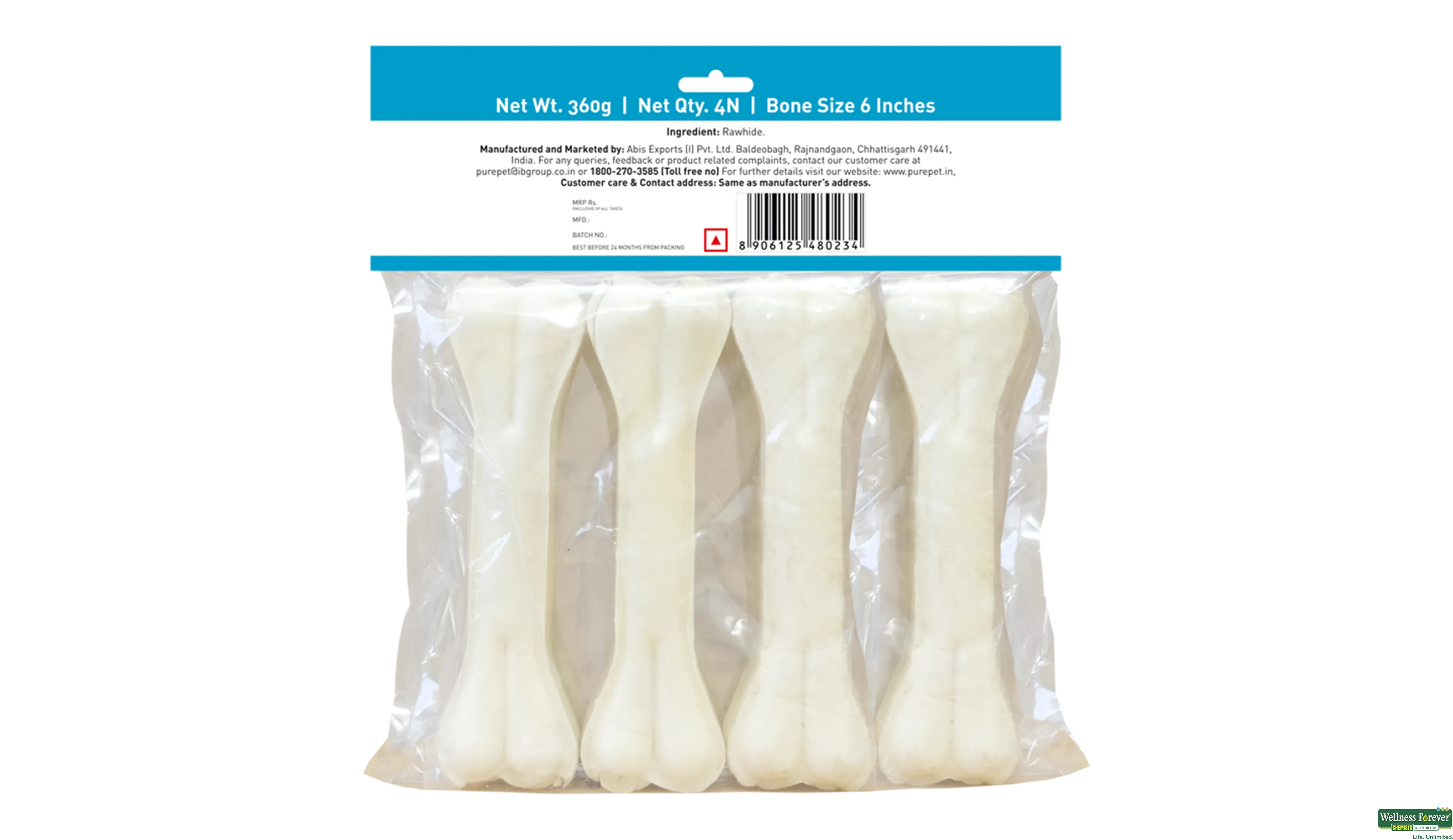 PUREPET PRESSED CHEW BONES DOG TREATS 360GM- 2, 360GM, null