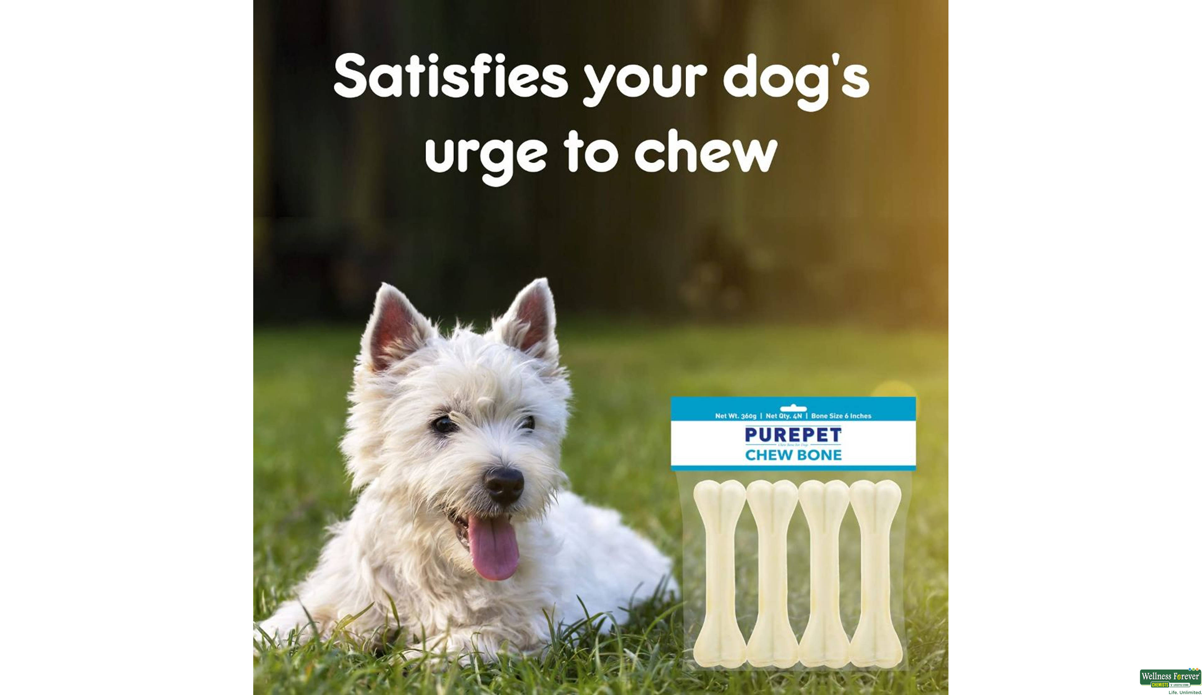 PUREPET PRESSED CHEW BONES DOG TREATS 160GM- 3, 160GM, null