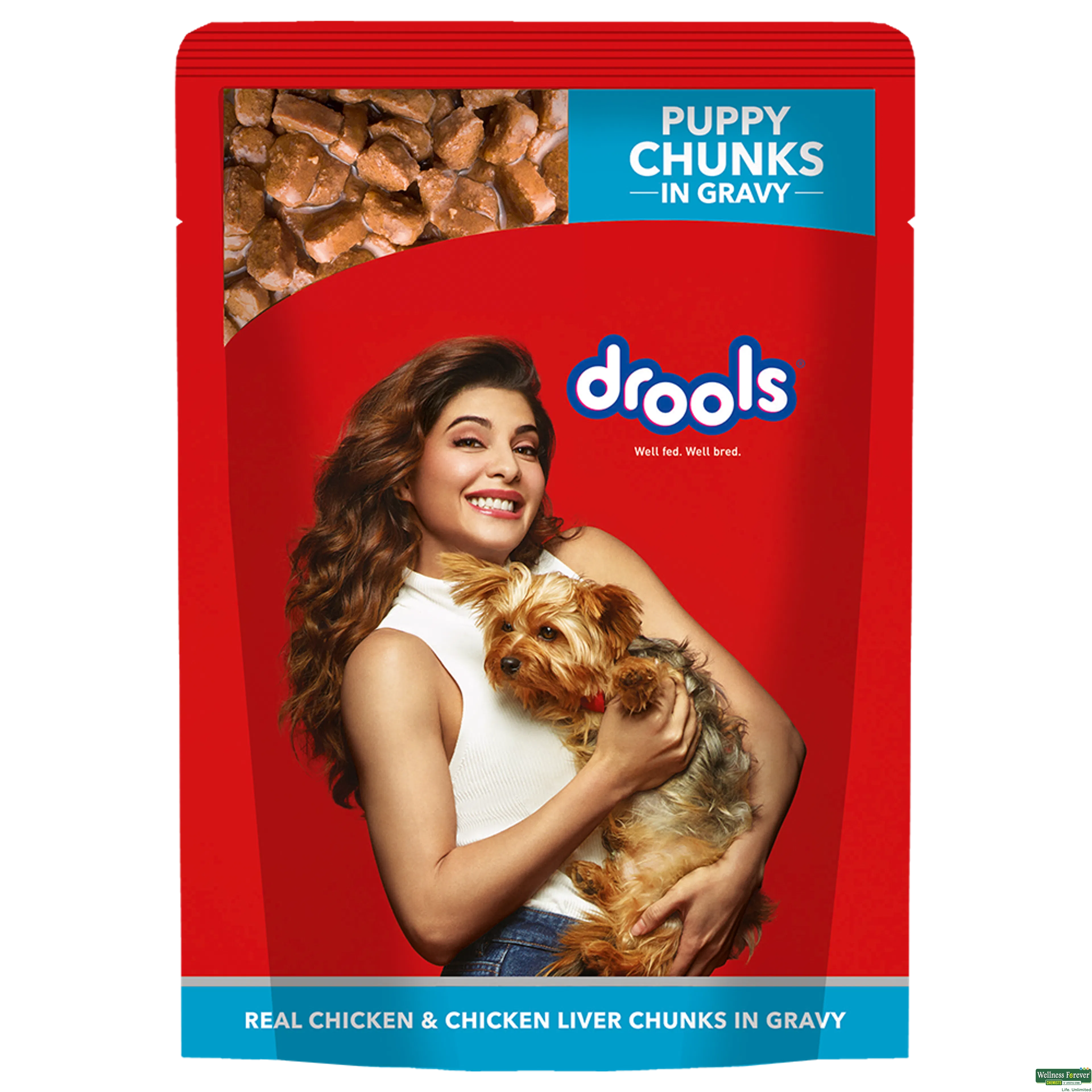 DROOLS DOG FOOD PUPPY WET REAL CHICKEN & CHICKEN LIVER CHUNKS IN GRAVY 150GM-image