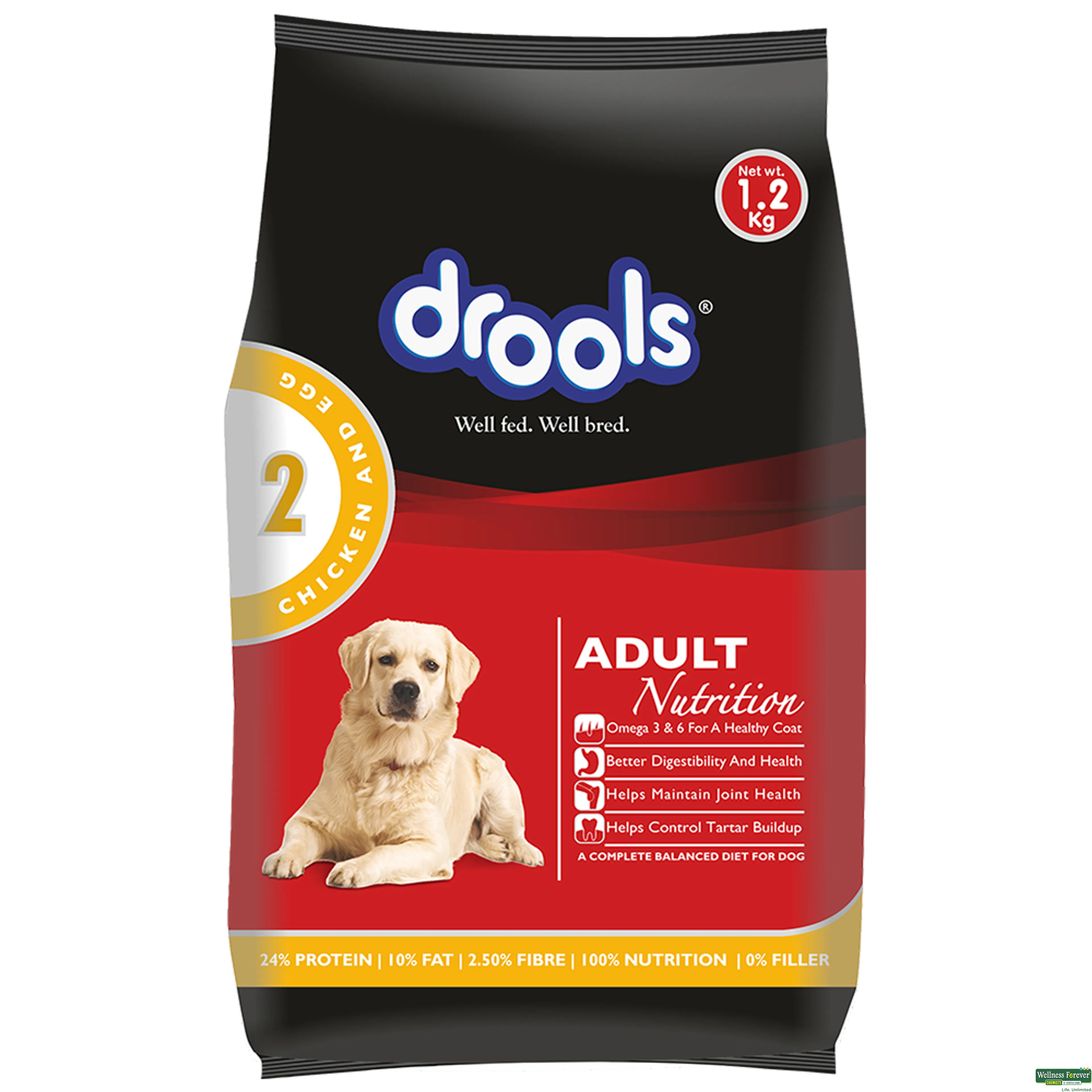 DROOLS DOG FOOD CHICKEN AND EGG ADULT DOG FOOD 1.2KG-image