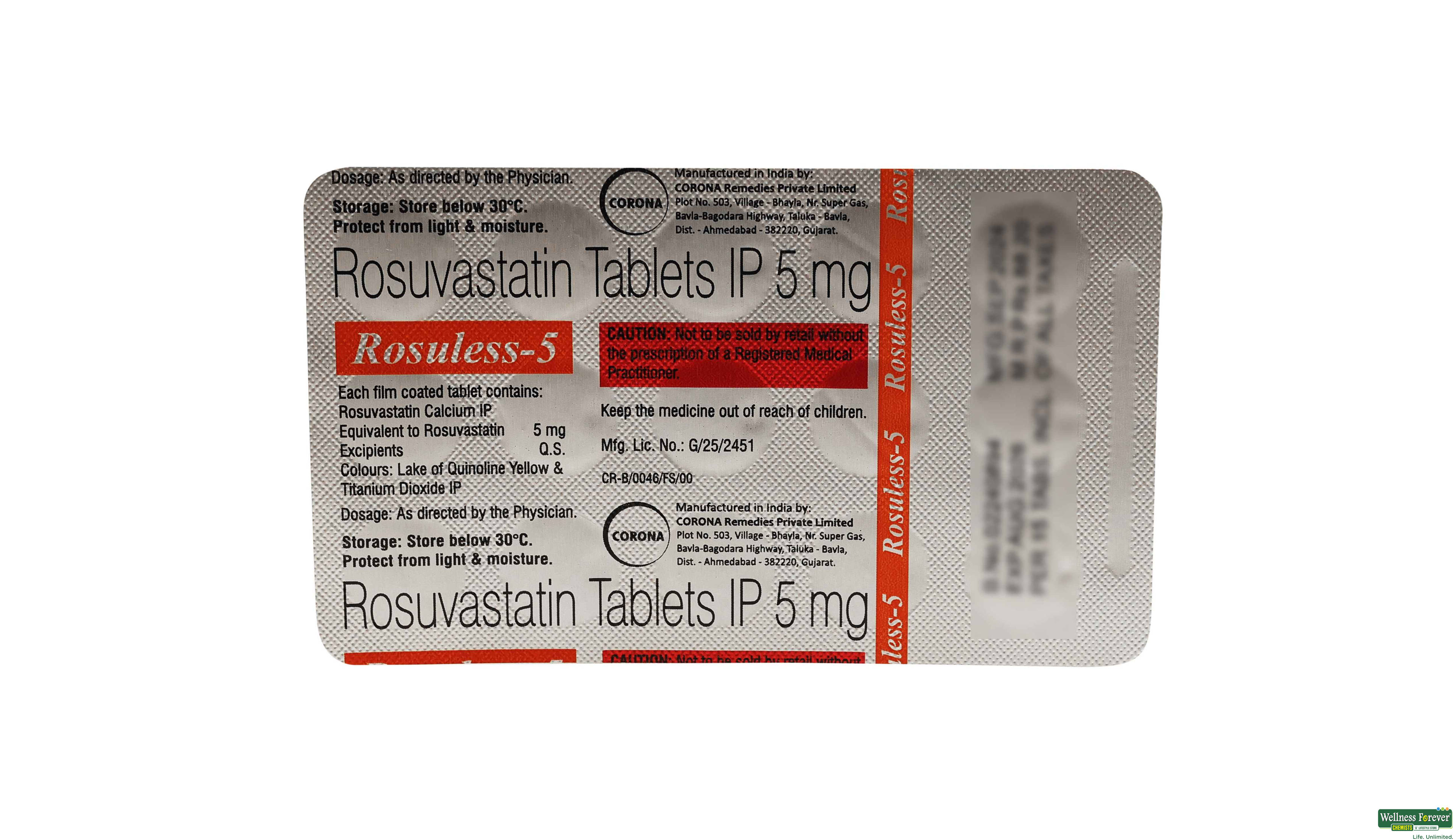 ROSULESS 5MG 15TAB- 1, 15TAB, 