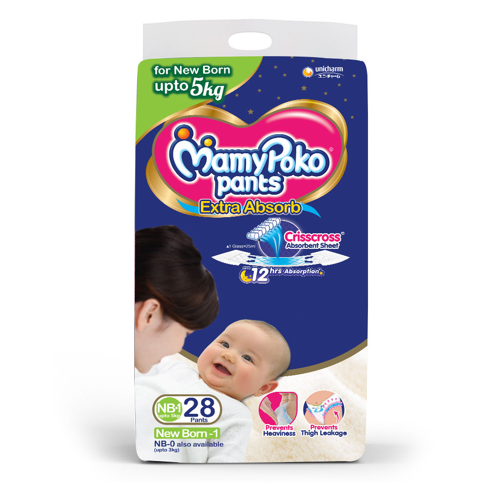MamyPoko Pants Extra Absorb Baby Diapers, New Born /X-Small (NB /XS), 8  Count, Upto 5kg - Price History