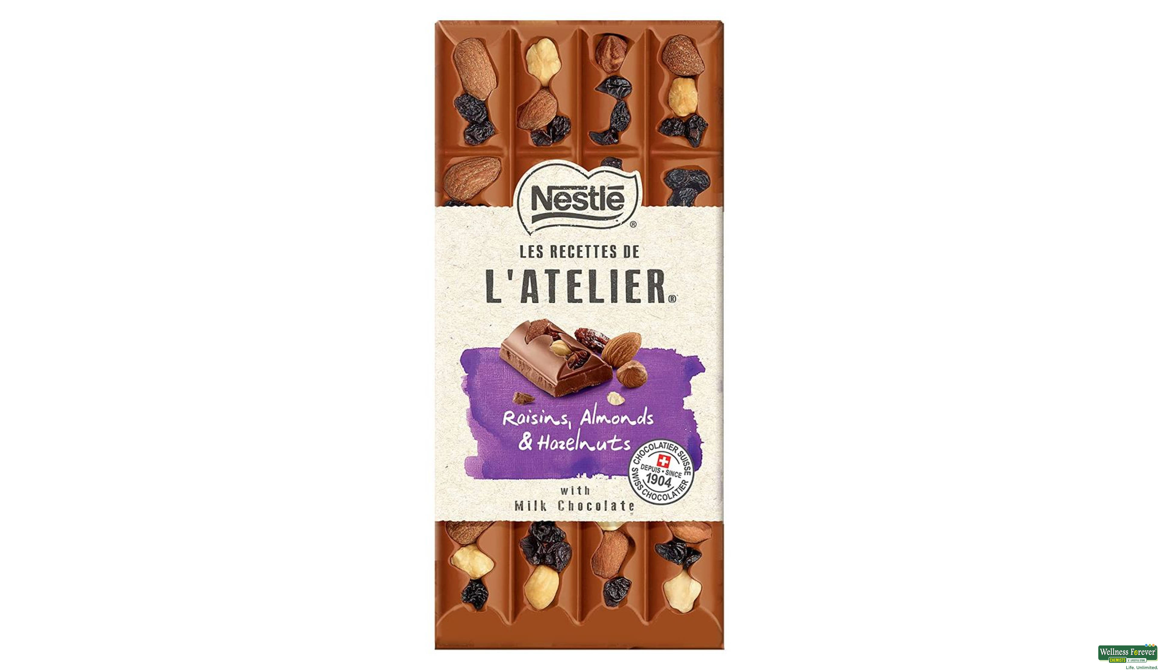 NESTLE L ATELIER CHOC RAISN ALMOND 170GM- 1, 170GM, null