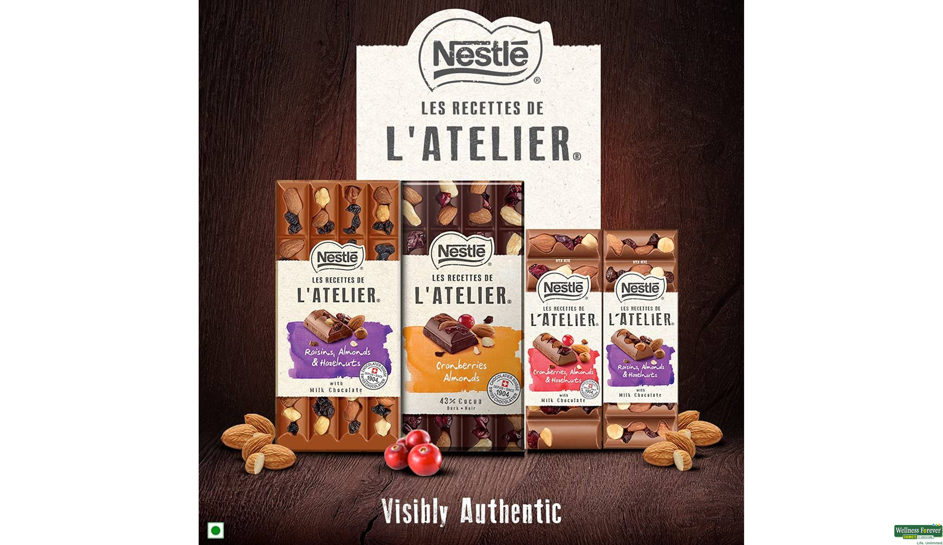 NESTLE L ATELIER CHOC RAISN ALMOND 170GM- 7, 170GM, null