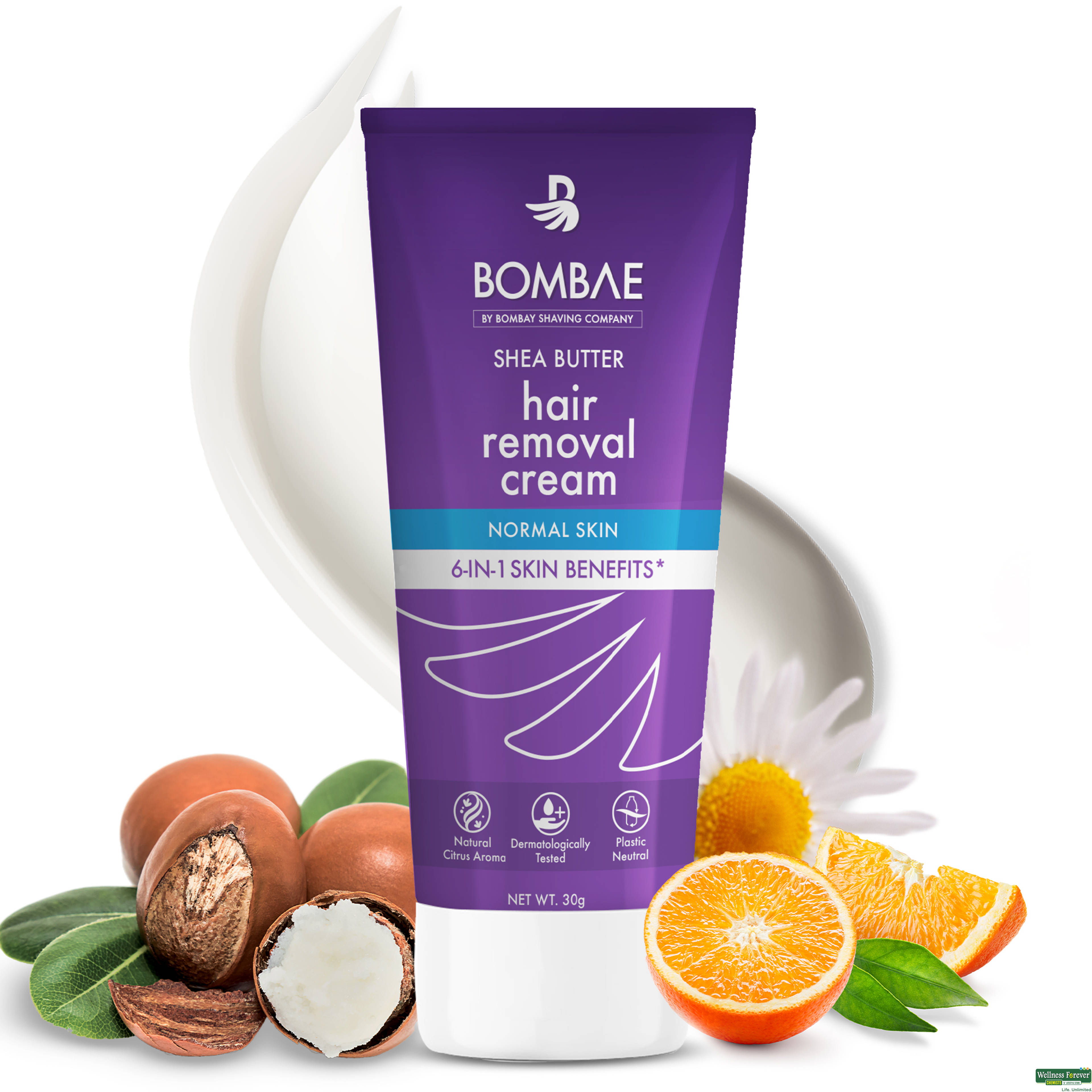 Bombay Shaving Company Shea Butter Hair Removal Cream 30g-image