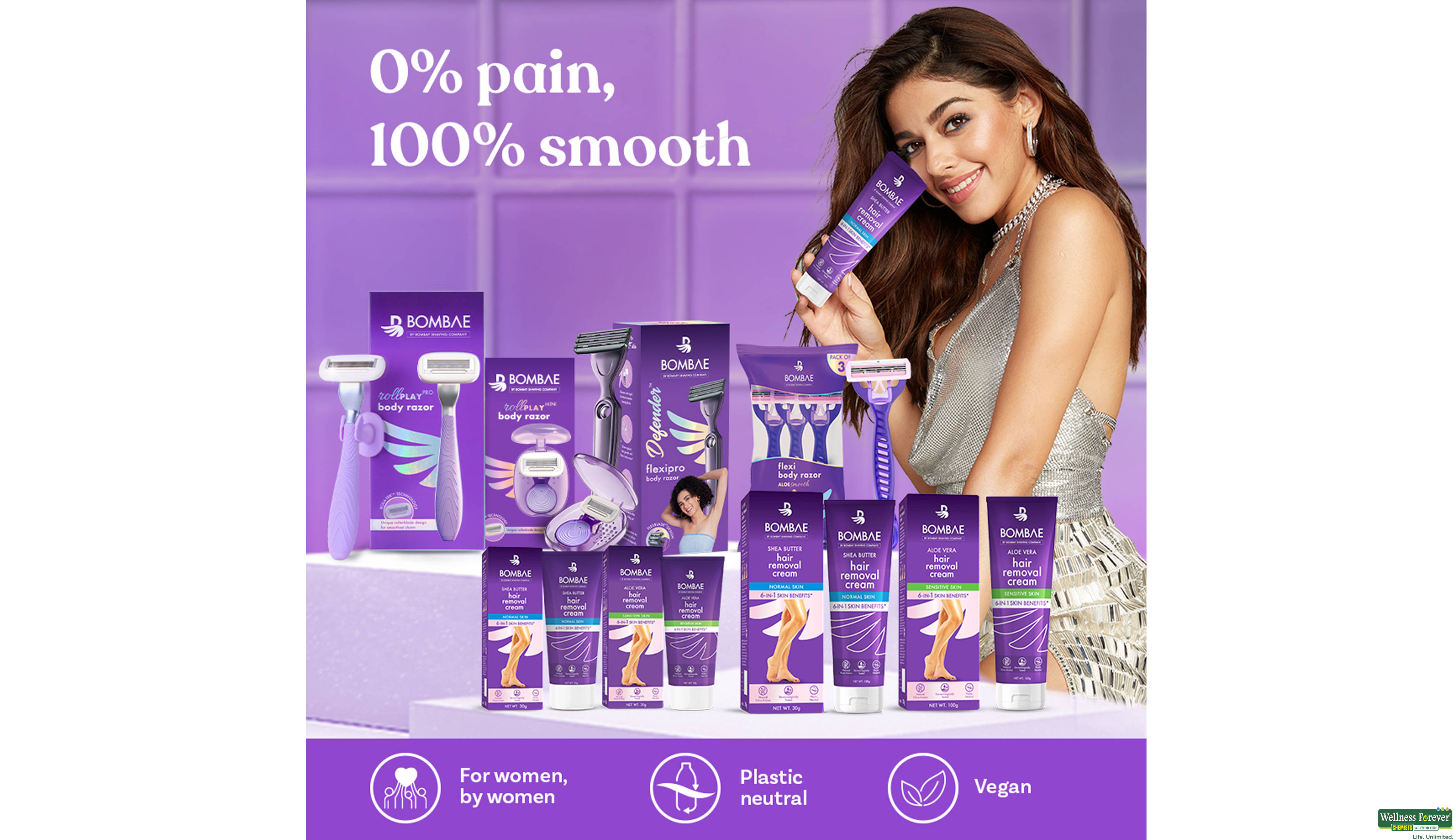 BOMBAY SHVING HAIR REMOVAL CREAM SHEA BUTTER 30GM- 6, 1PC, null