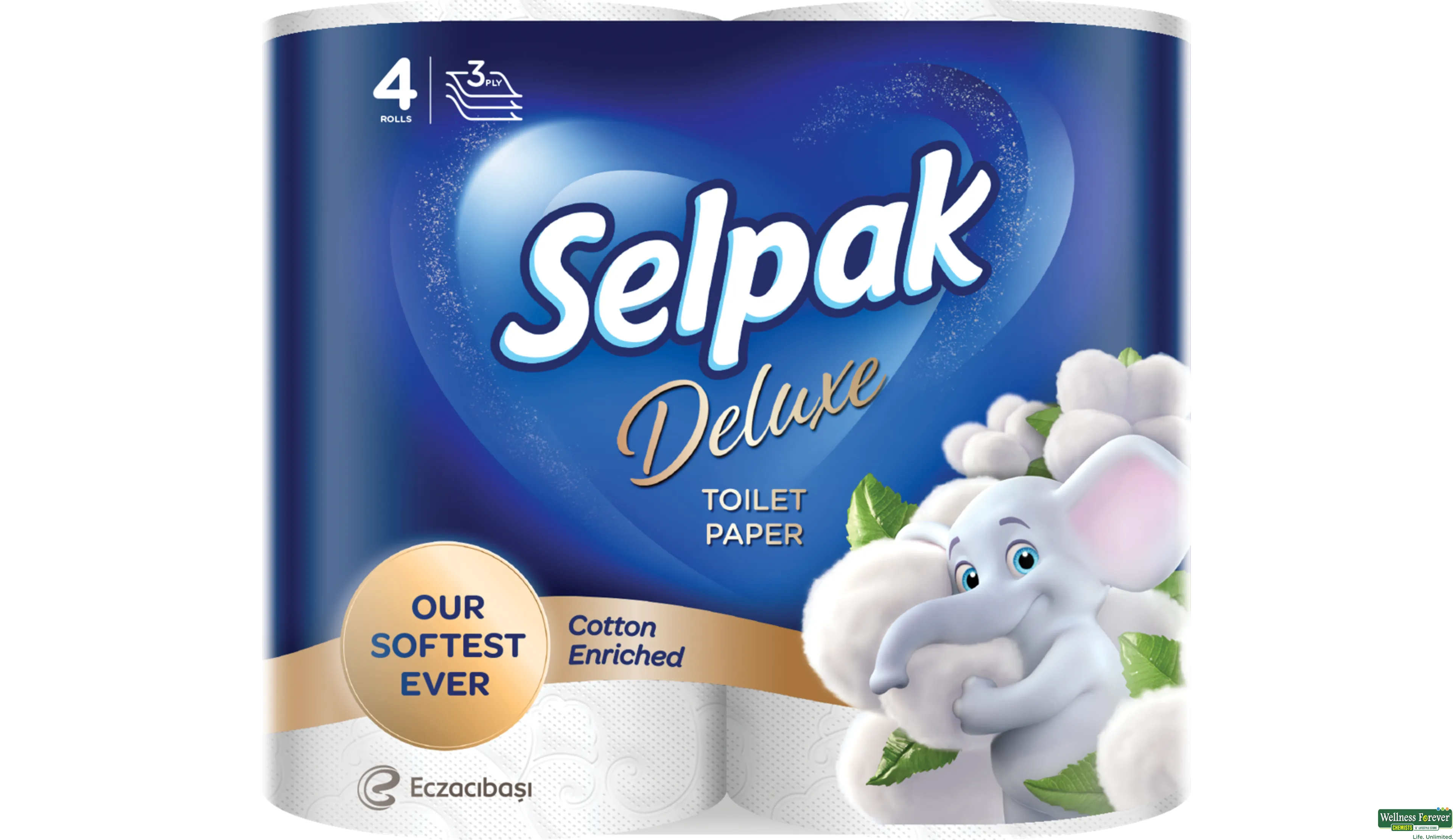 SELPAK TOILET ROLL DELUXE REFRESH 4X3PLY 1PC- 1, 1PC, null