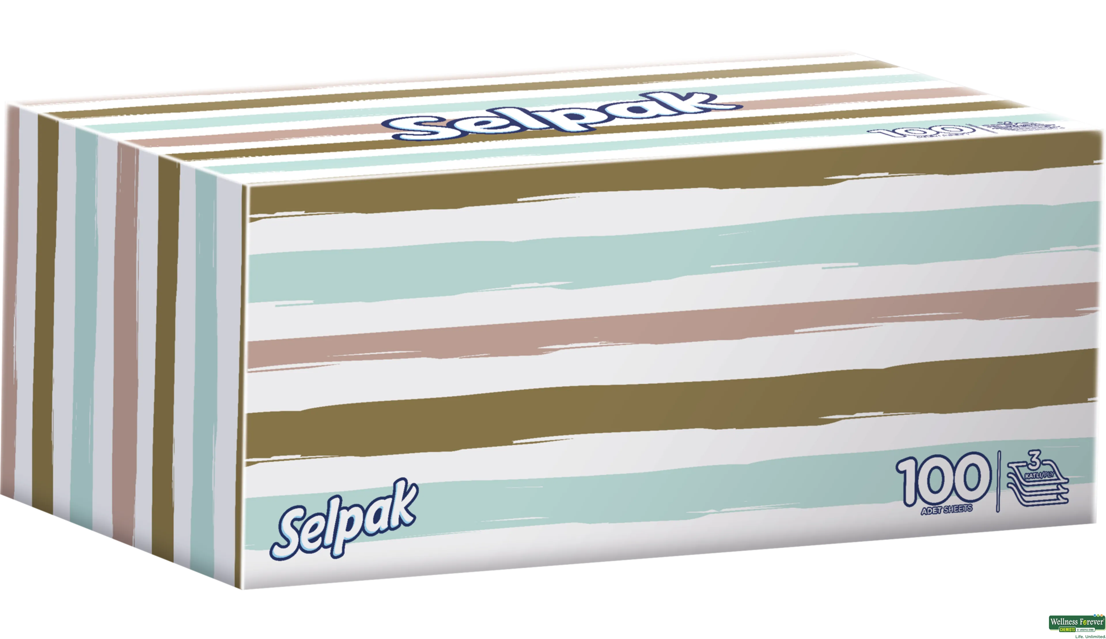 SELPAK FACIAL BOX TISSUE MAXI 3PLY 100PULLS 1 1PC- 1, 1PC, null