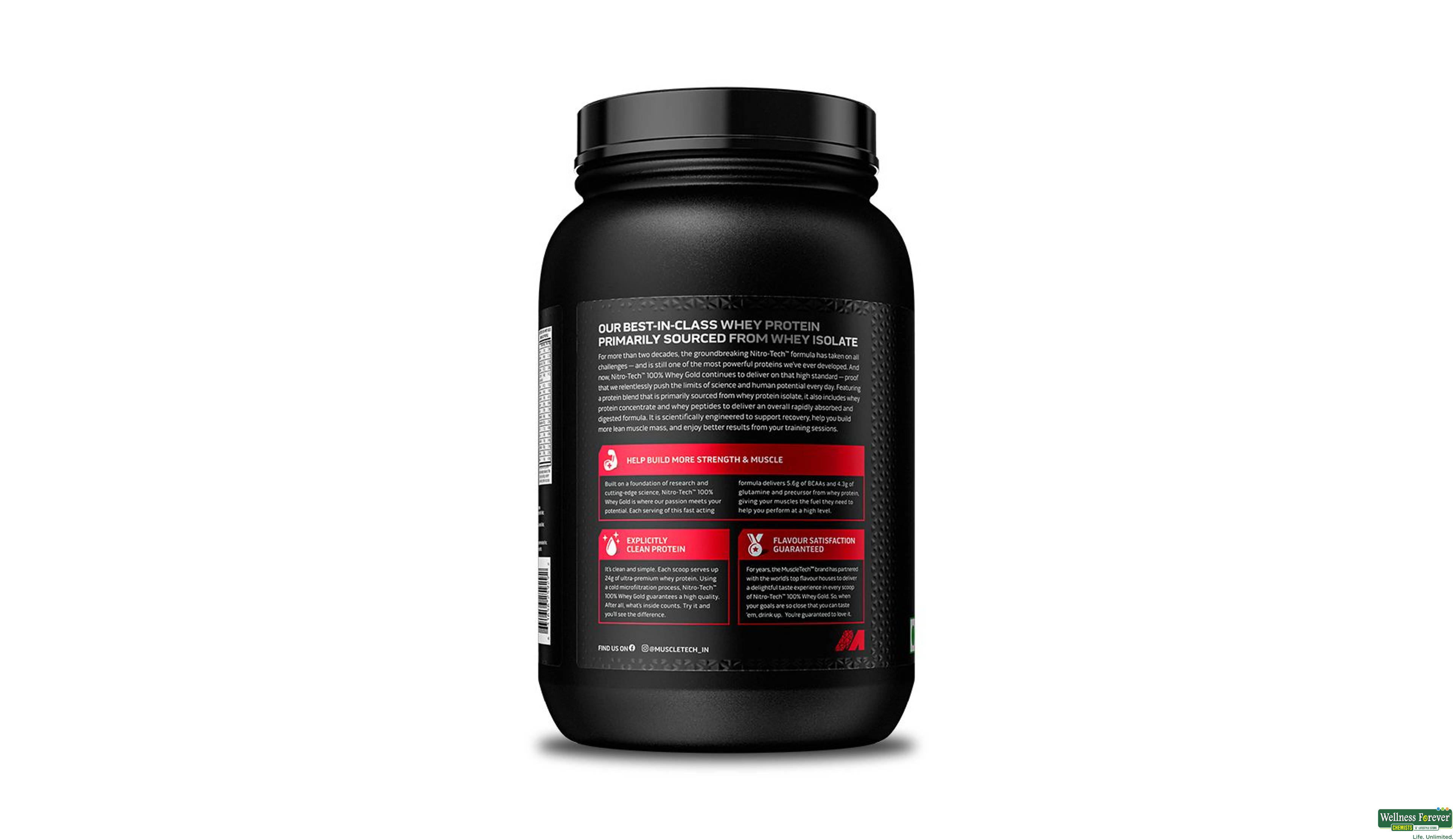 MUSCLETECH NITROTECH WHEY GOLD 100% 1KG- 2, 1KG, 