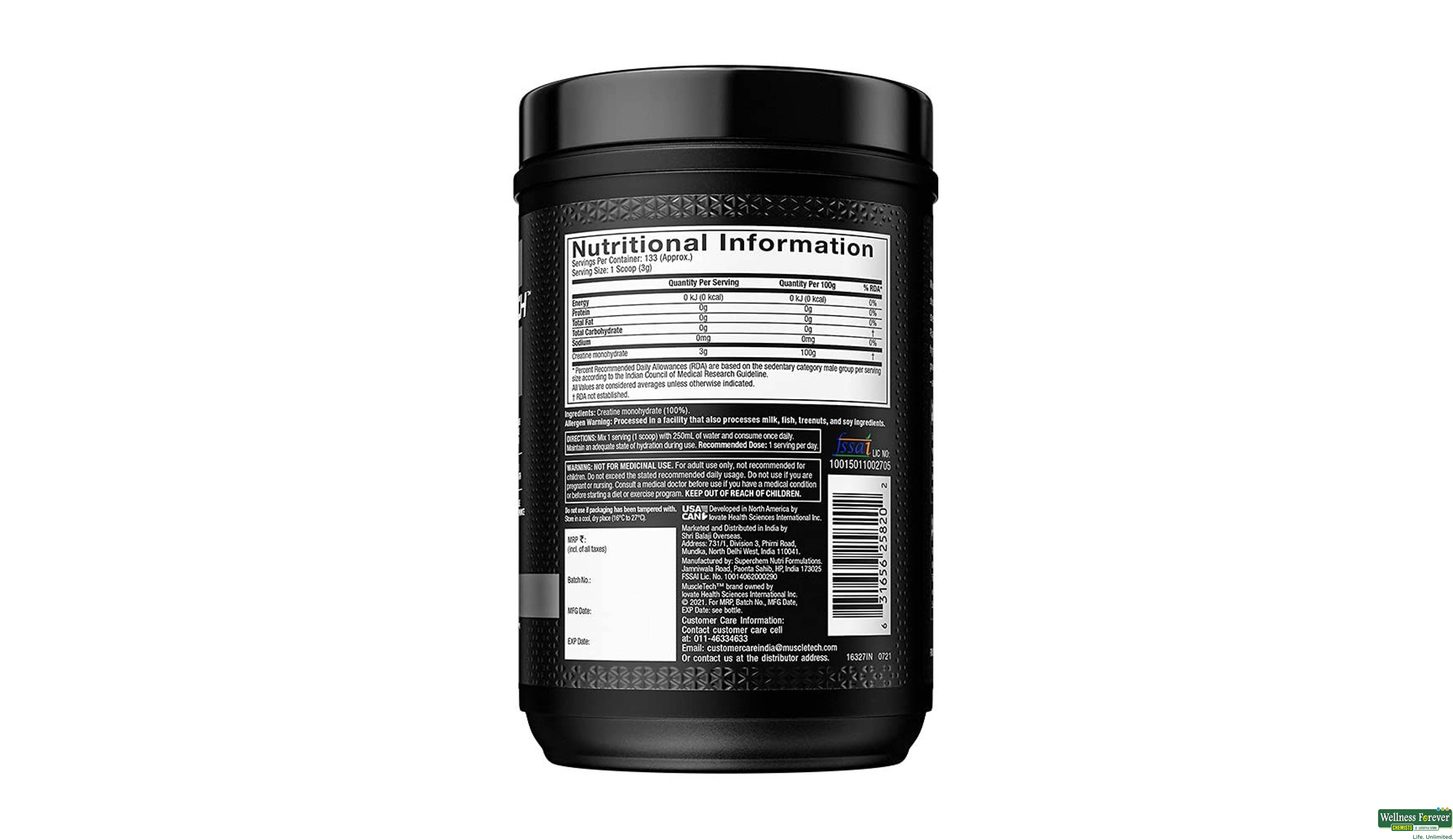 MUSCLETECH PLATINUM 100% CREATINE 400GM- 3, 400GM, null