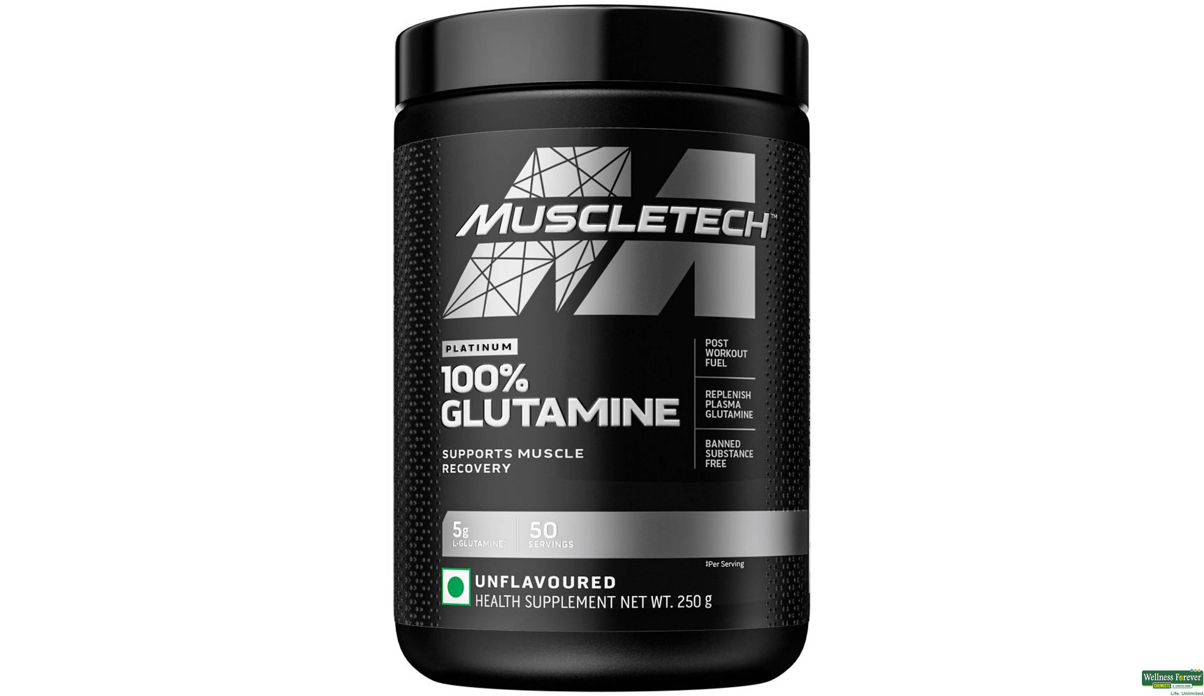 MUSCLETECH PLATINUM 100% GLUTAMINE 250GM- 1, 250GM, null